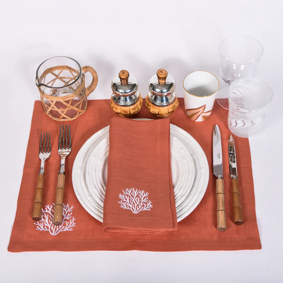 Coral Napkins and Placemats