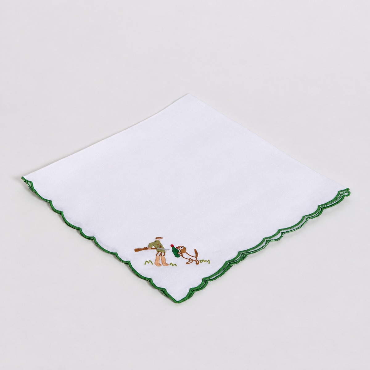 Set of 4 Hand Embroidered Hunting Napkins