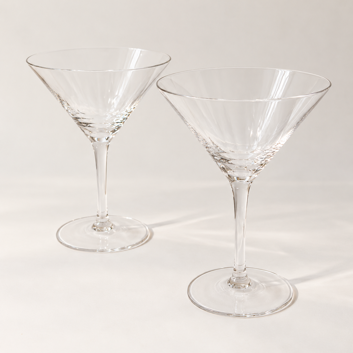 Pair of Crystal Martini Glasses