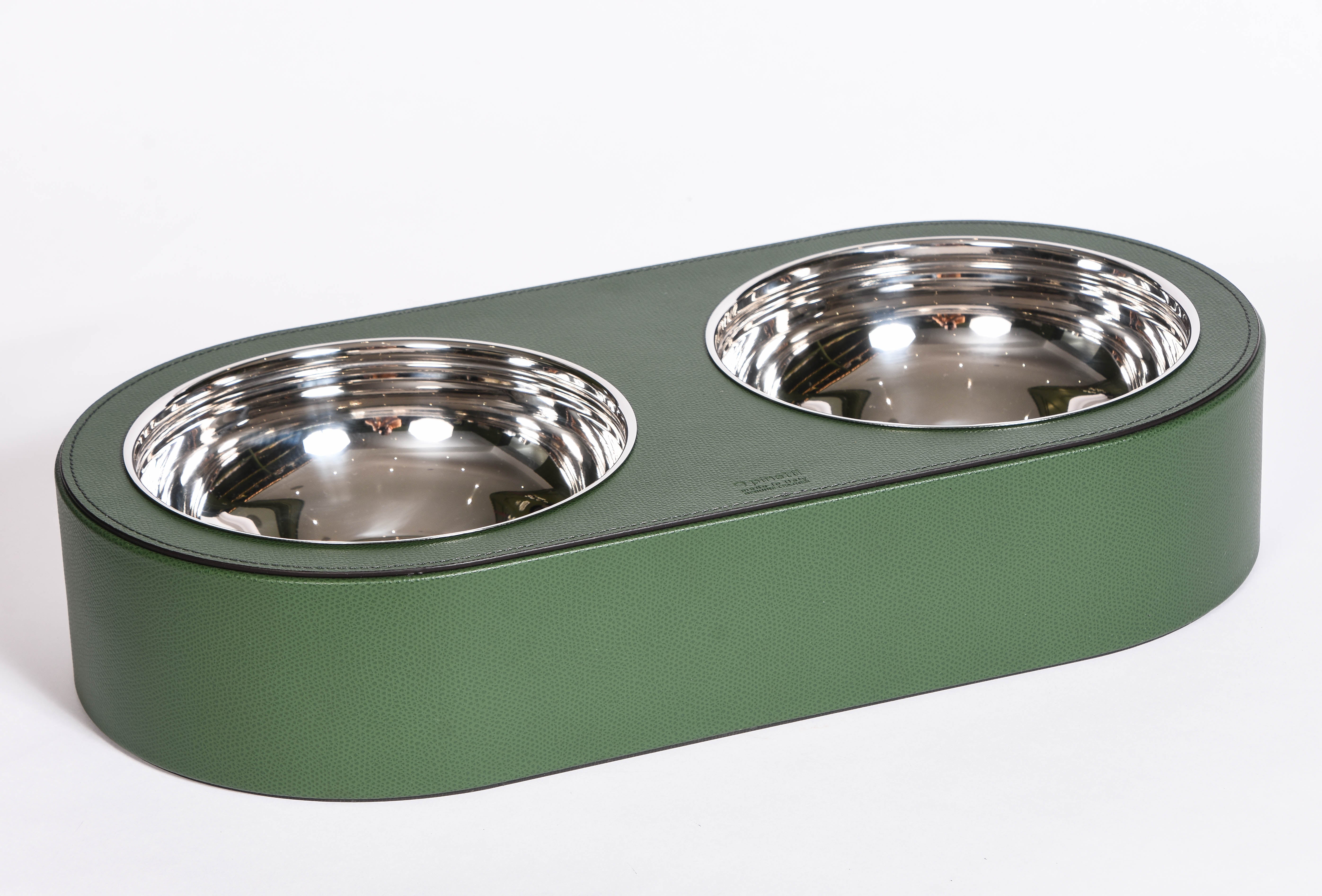 Leather Dog or Cat Bowl