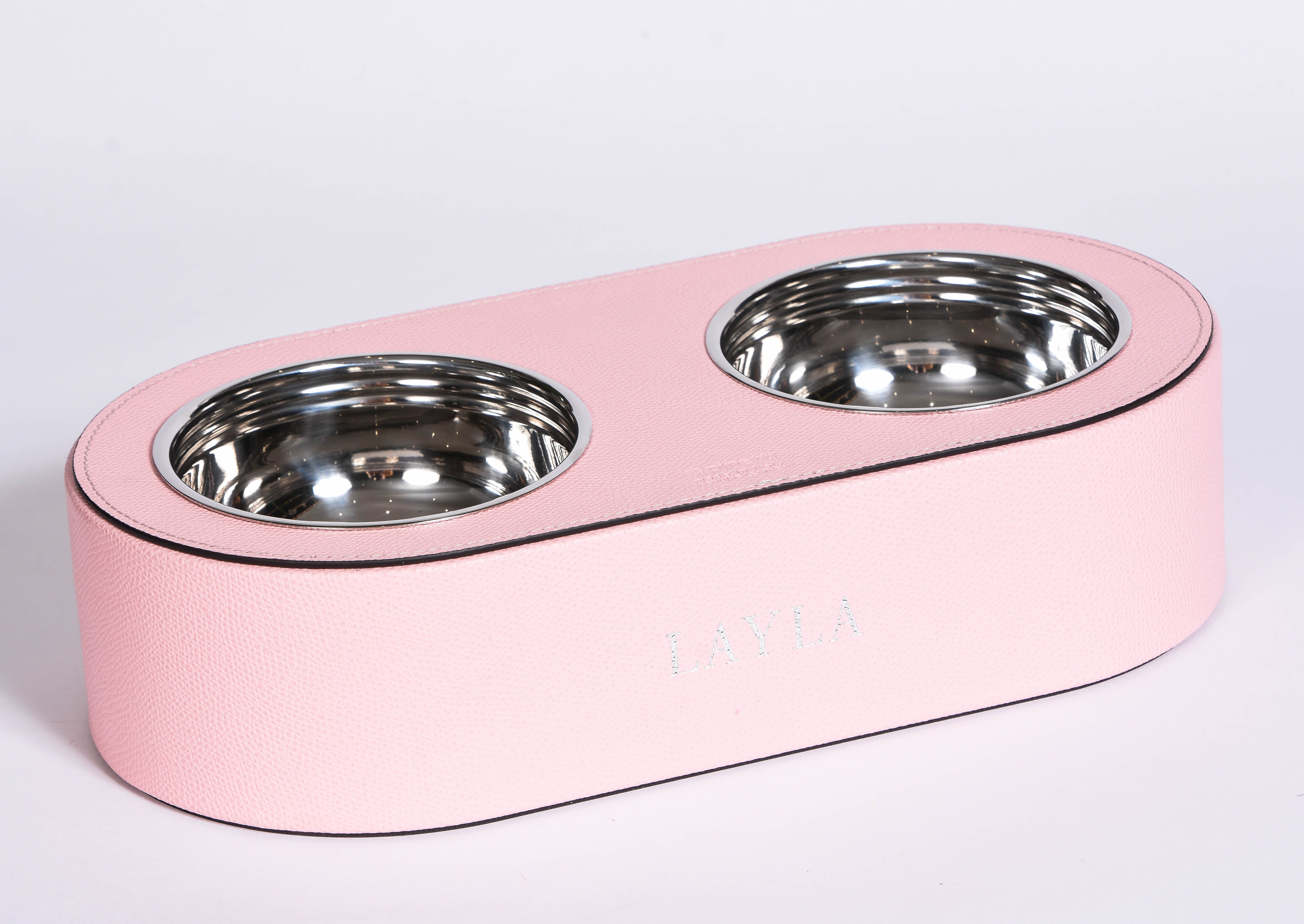 Leather Dog or Cat Bowl