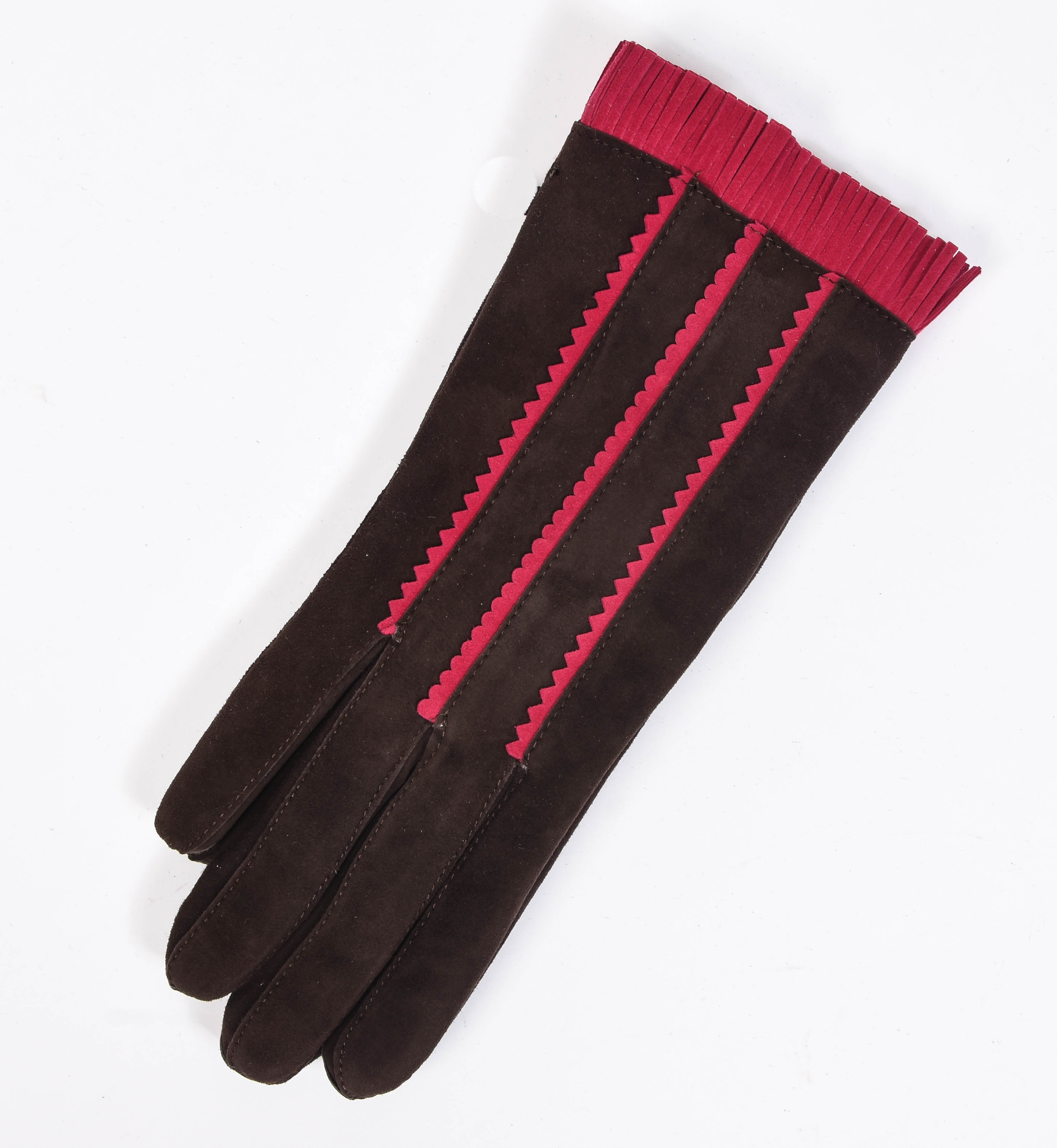 Suede Fringe Gloves
