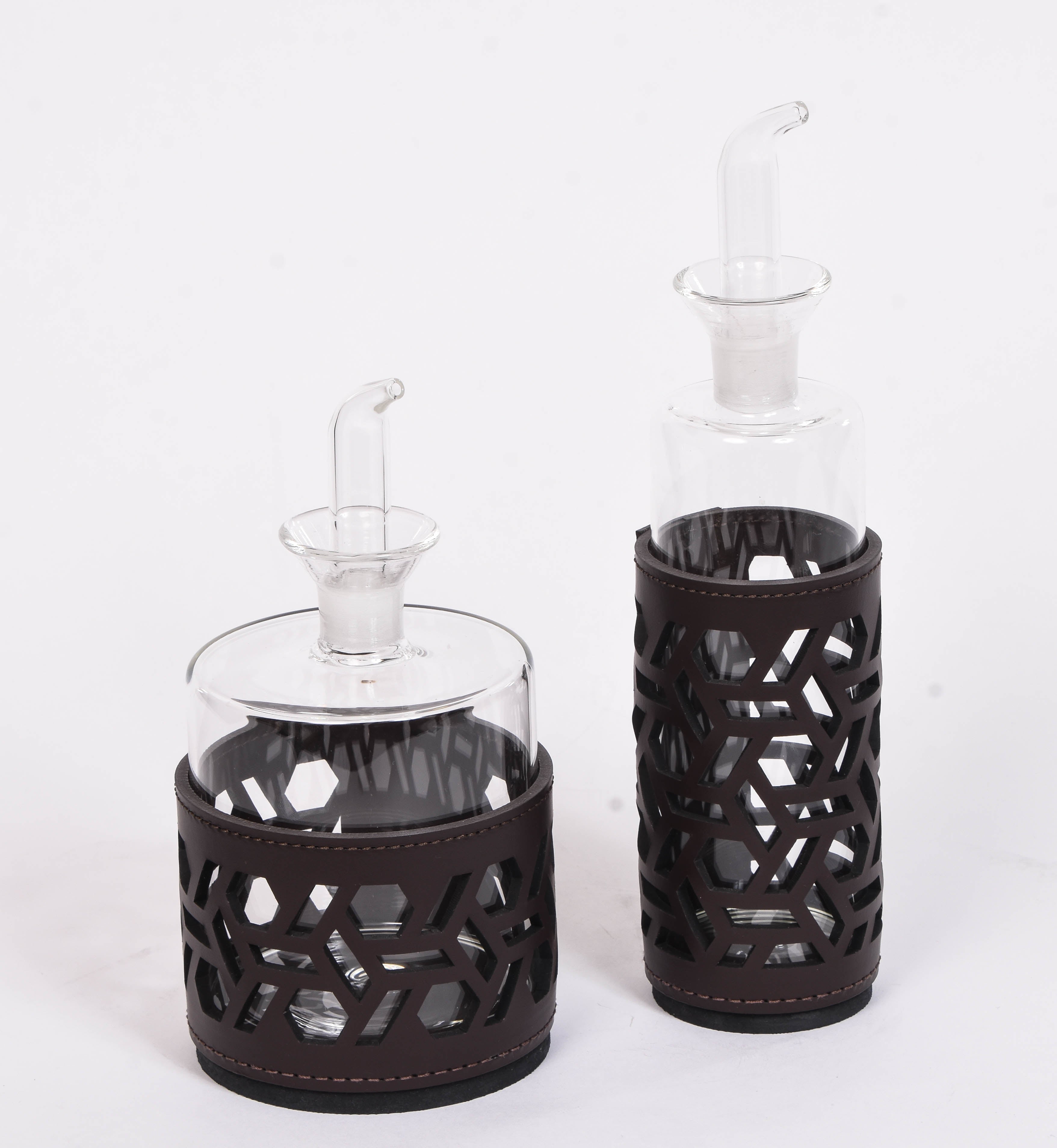 Leather Oil and Vinegar Holder