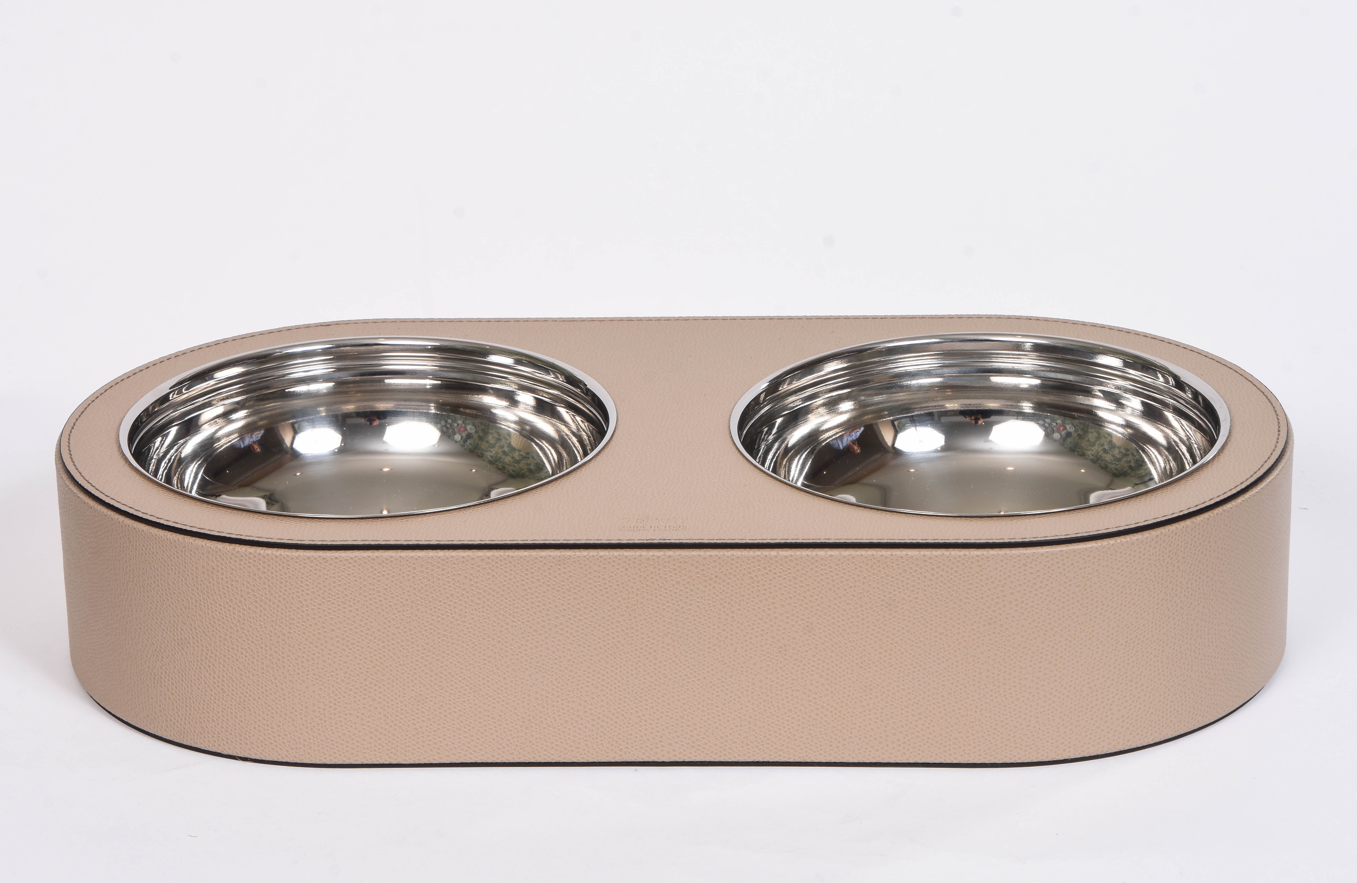 Leather Dog or Cat Bowl