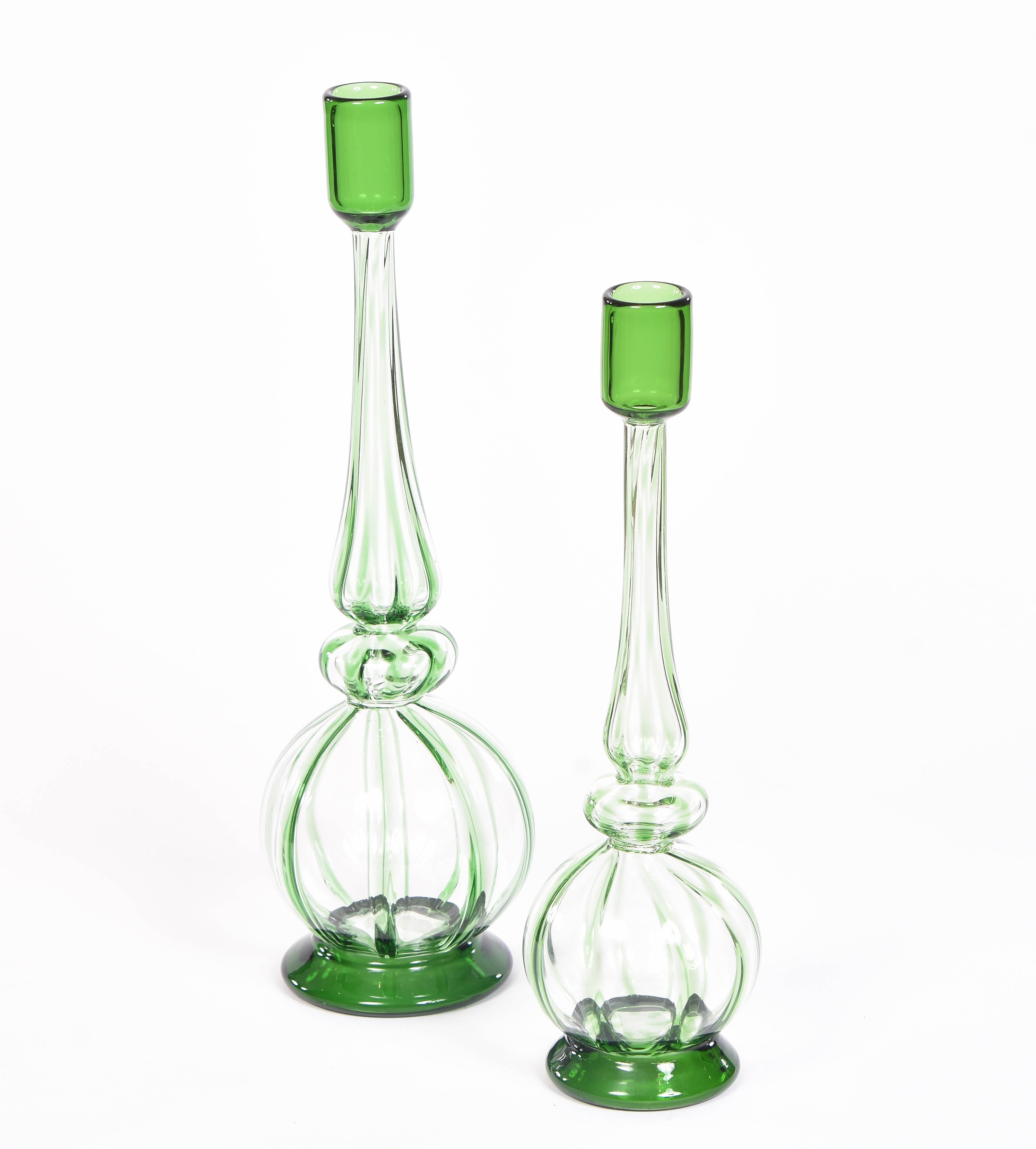Green Spiral Candlesticks