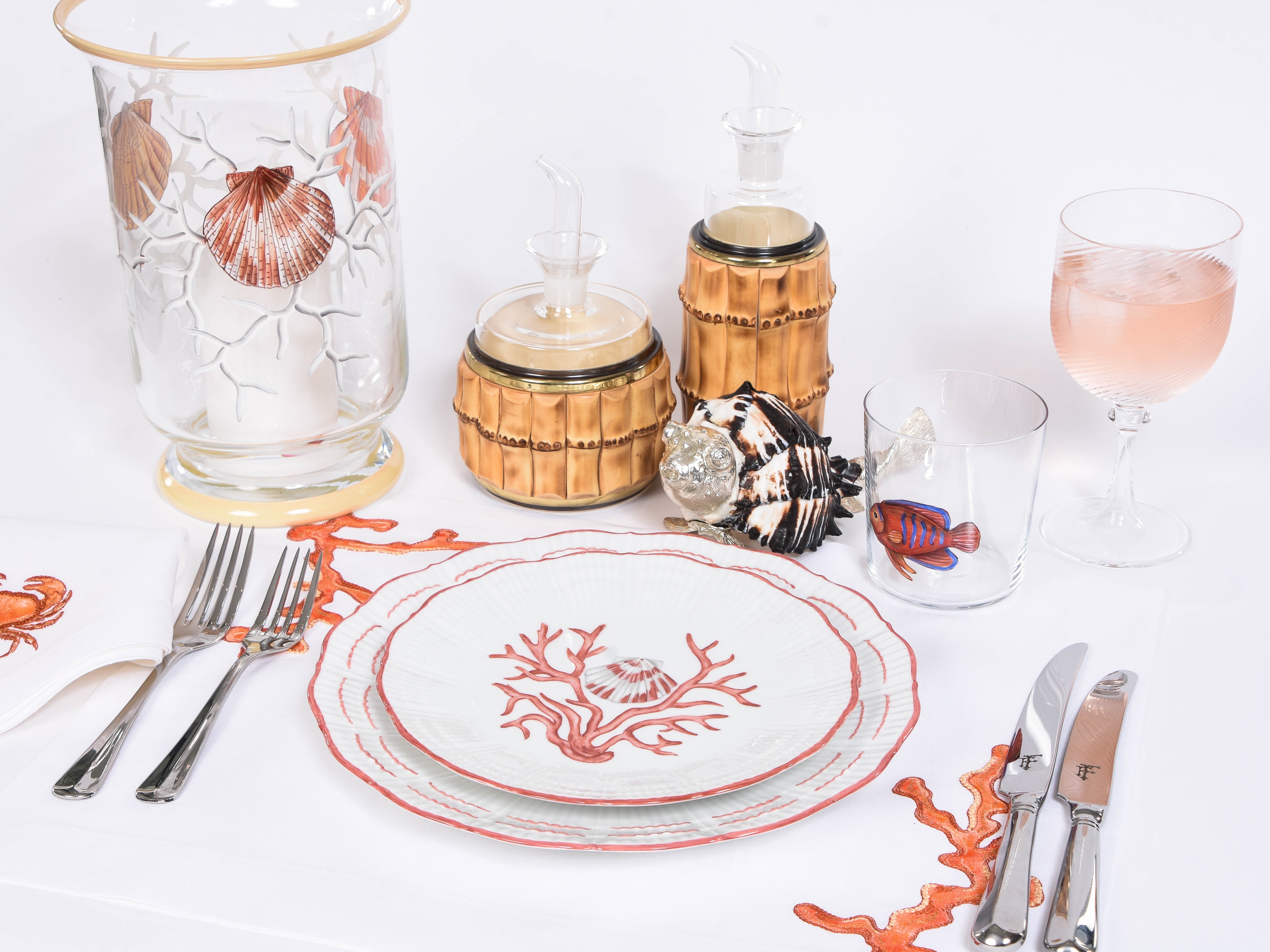 Handpainted Coral Plates