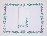 Coral Placemats and Napkins Set of 12