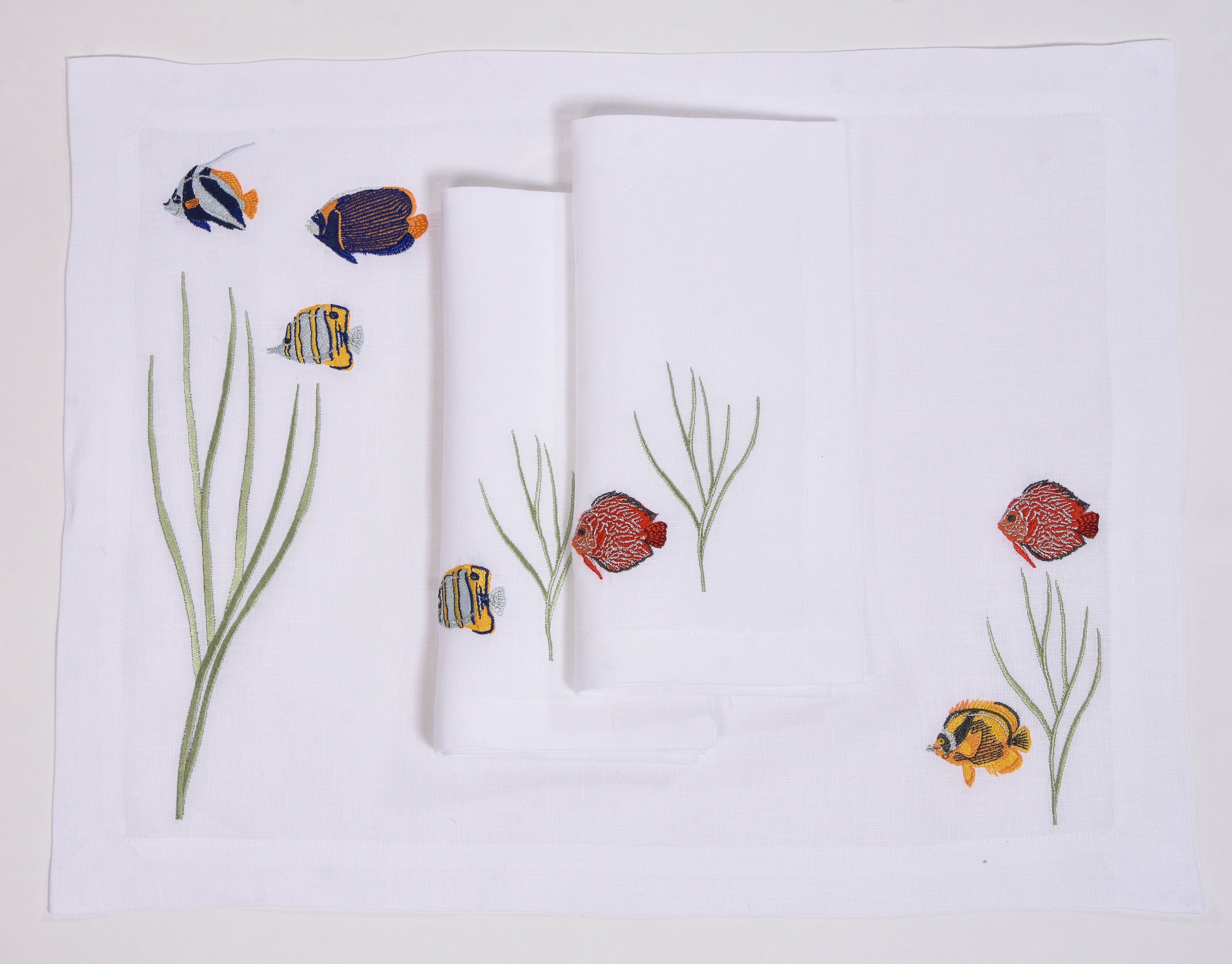 Set of 12 Tropical Fish Placemats and Napkins