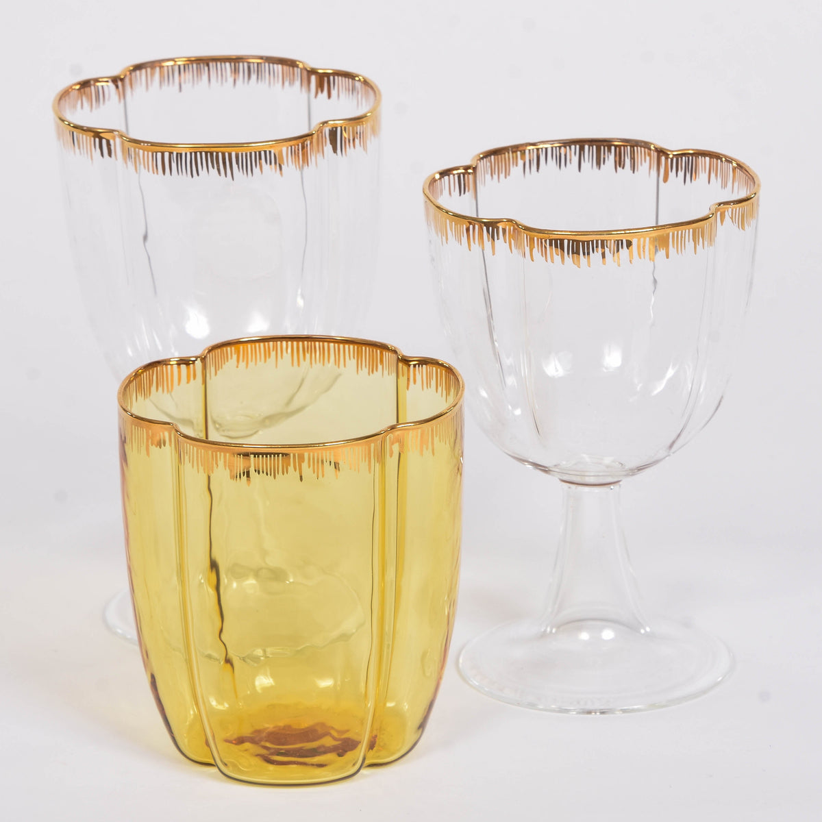 Pinto Gold Rim Stem Glass