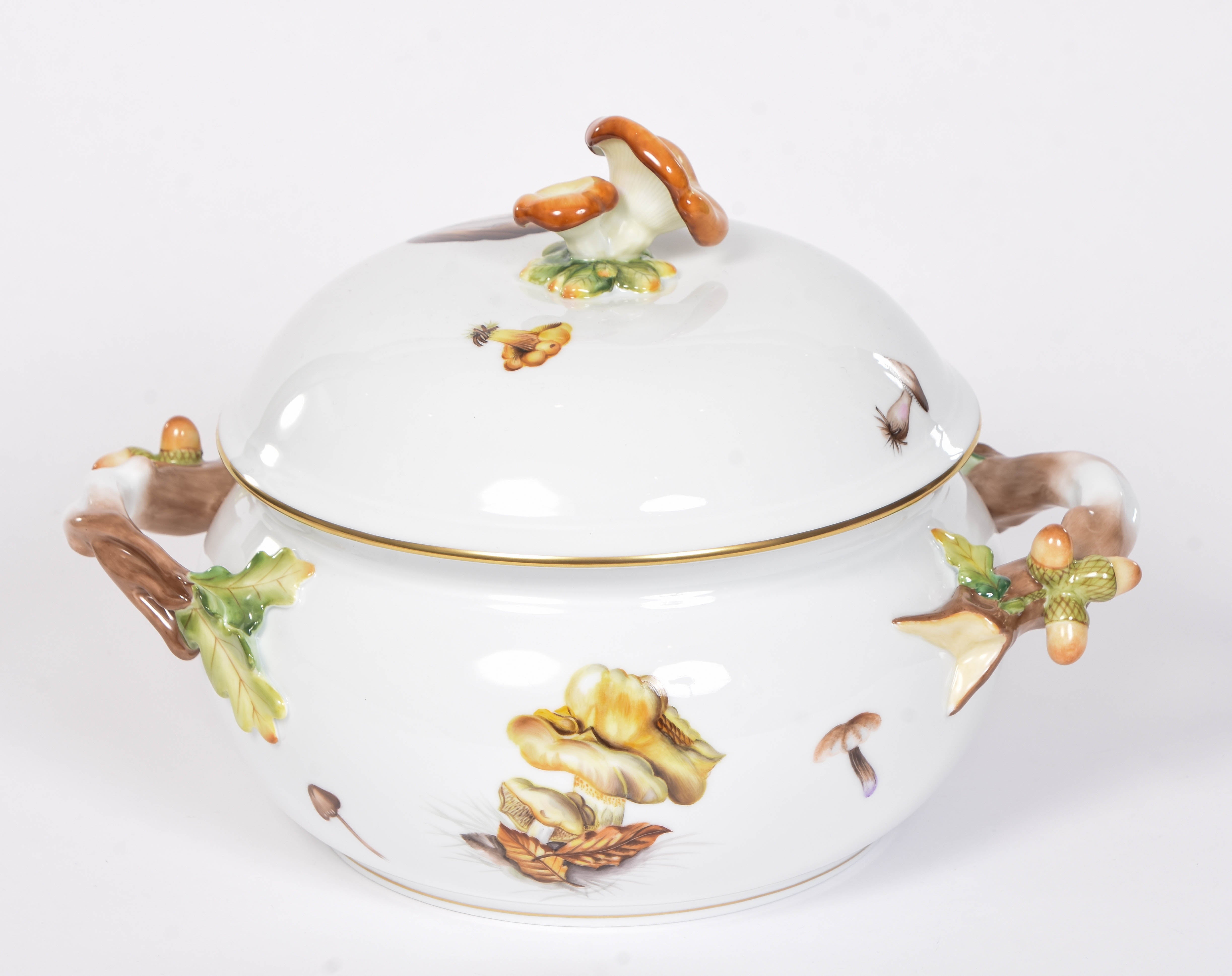 Herend Mushroom Dinner Plates - Set of 12