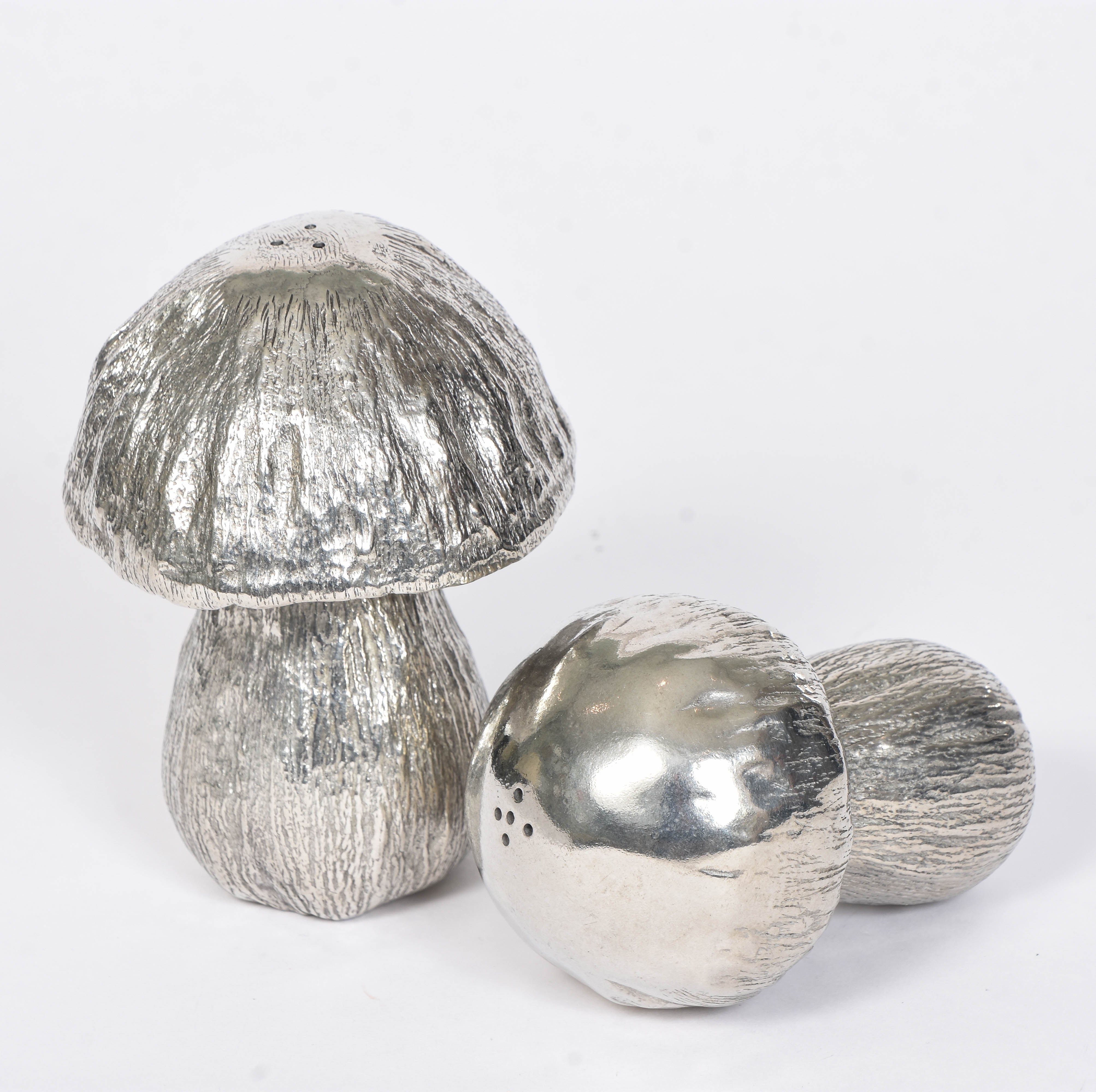Pewter Mushroom Salt and Pepper Shakers