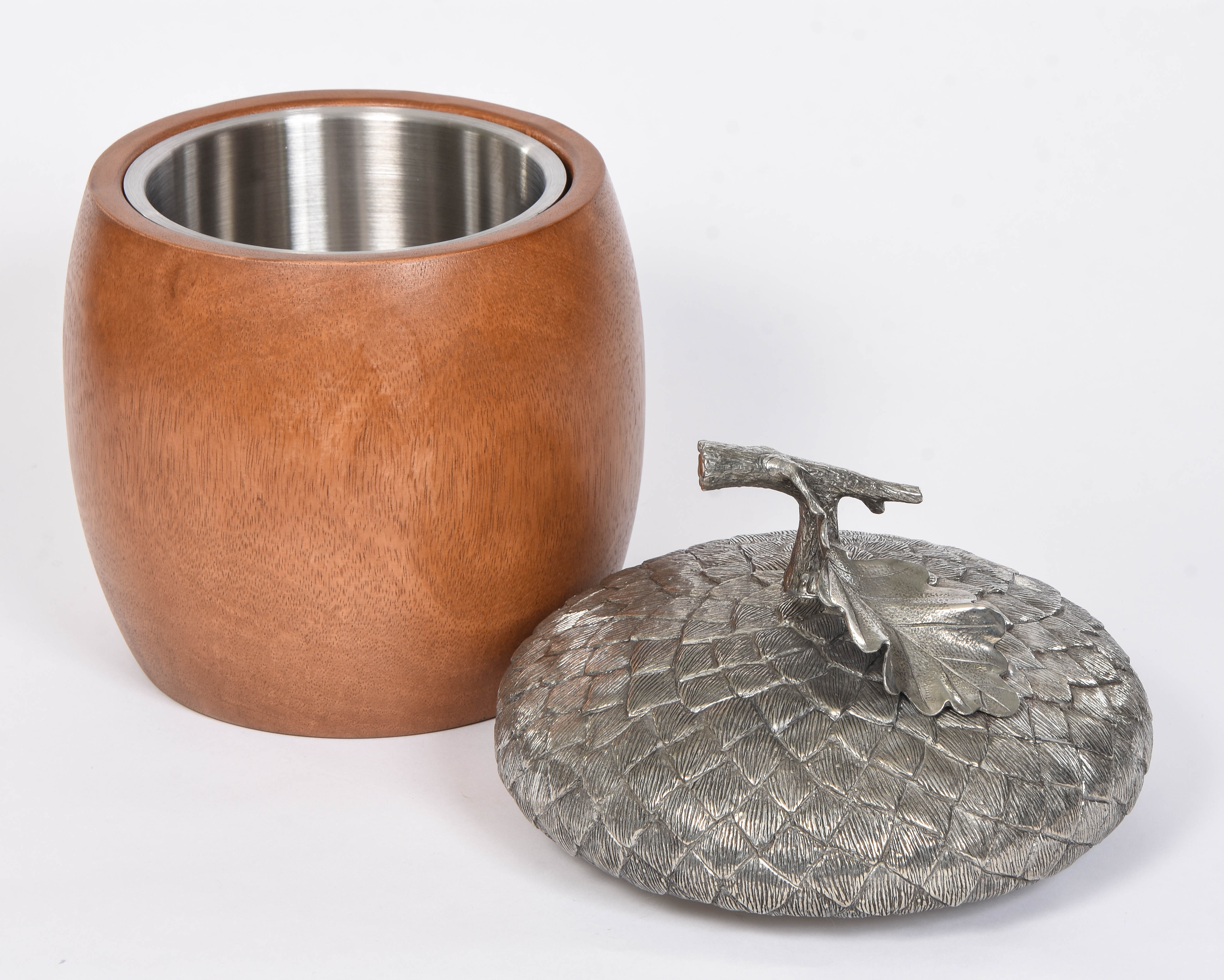 Wood Acorn Ice Bucket