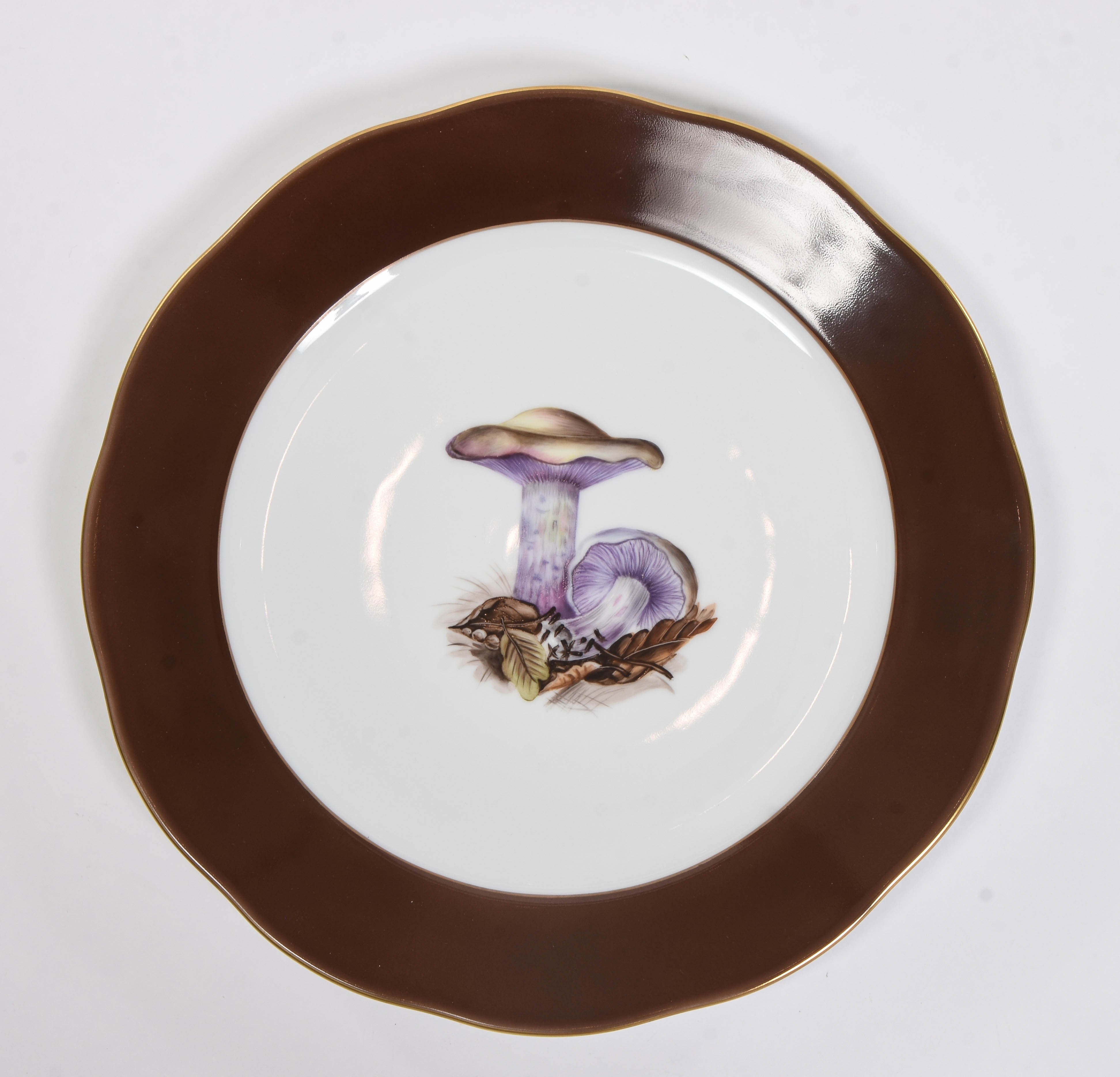Herend Mushroom Dinner Plates - Set of 12