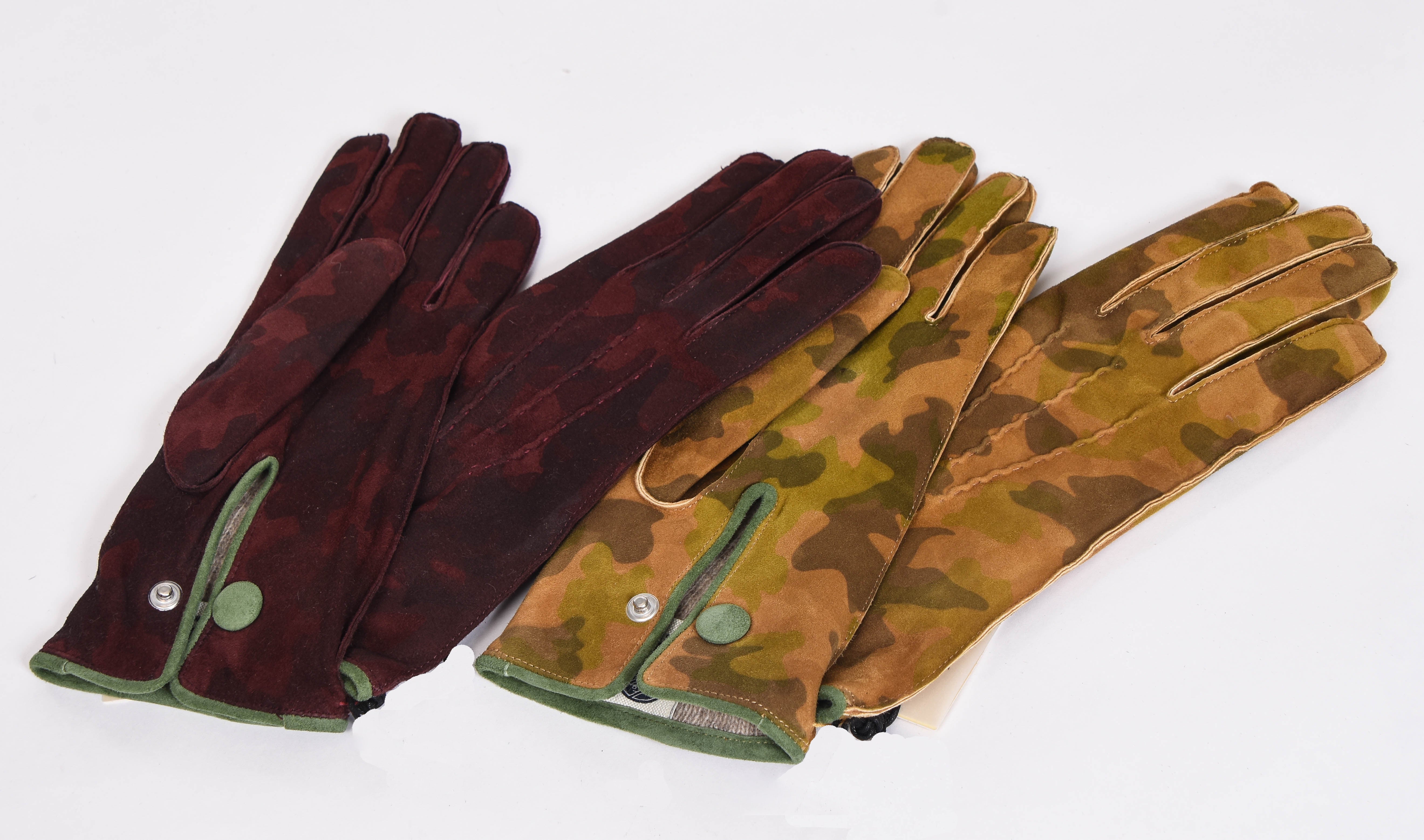 Suede Camouflage Gloves