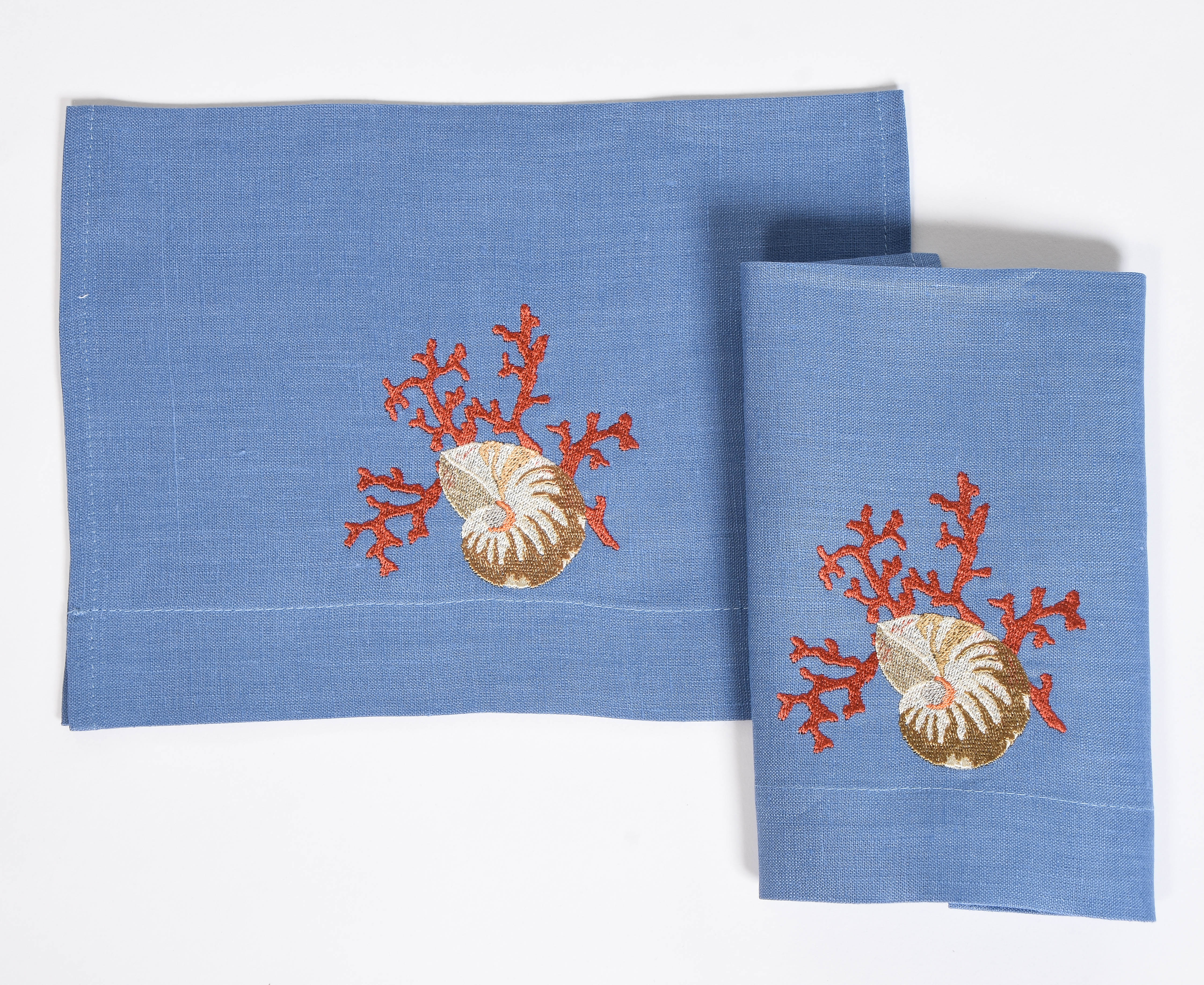 Shell and Coral Guest Towel