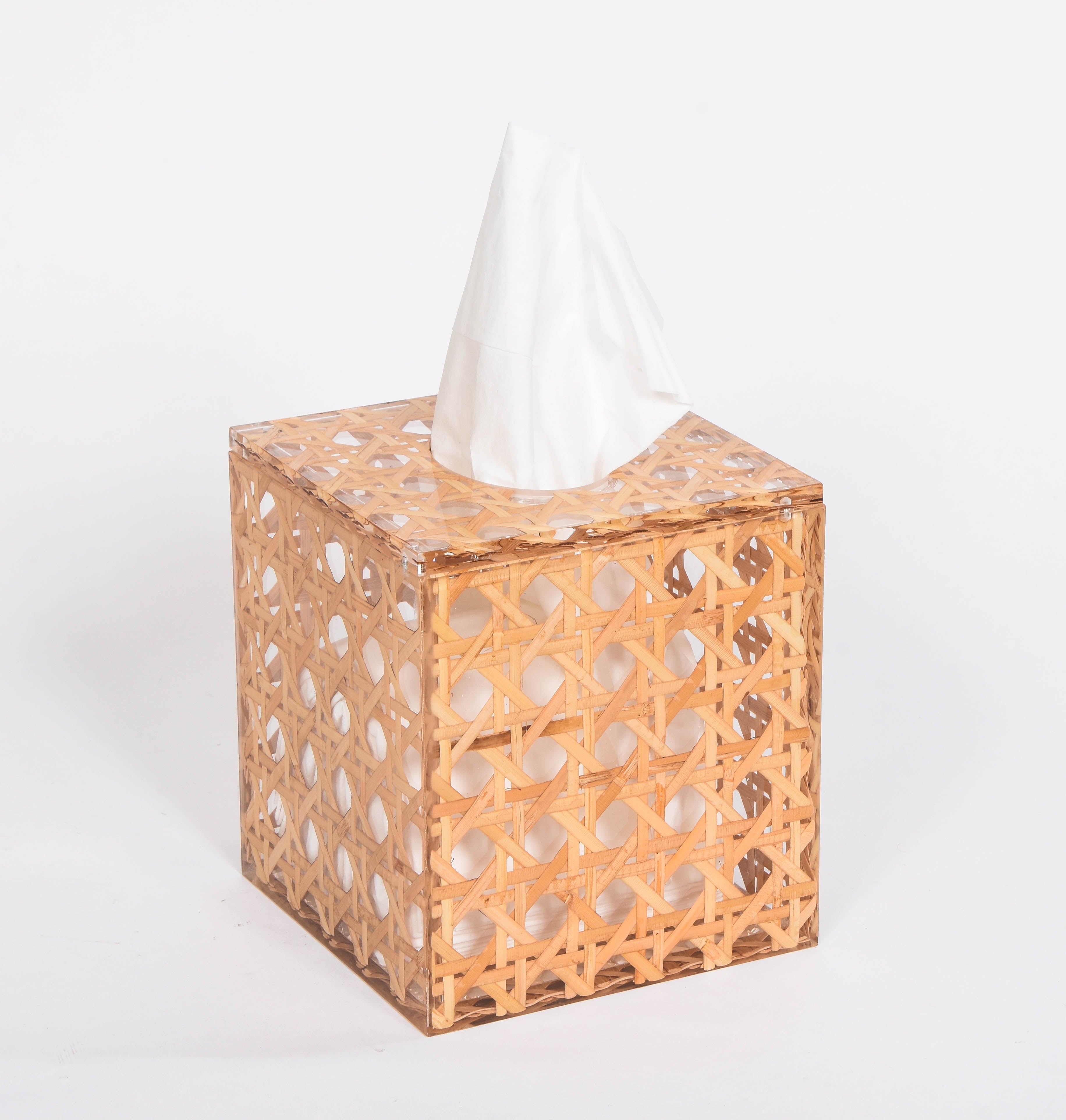 Rattan Tissue Box Cover