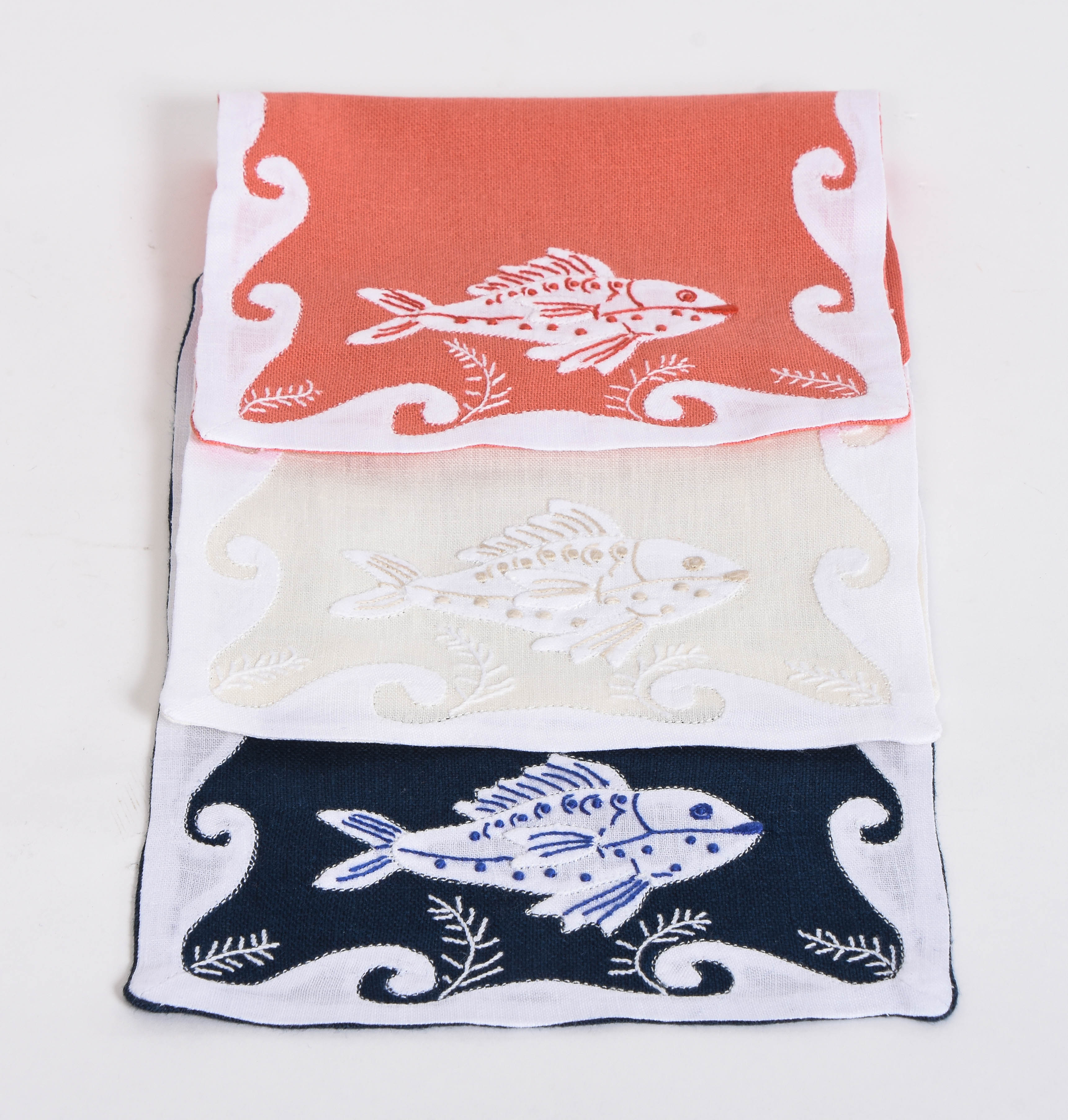 Set of 6 Fish Cocktail Napkins