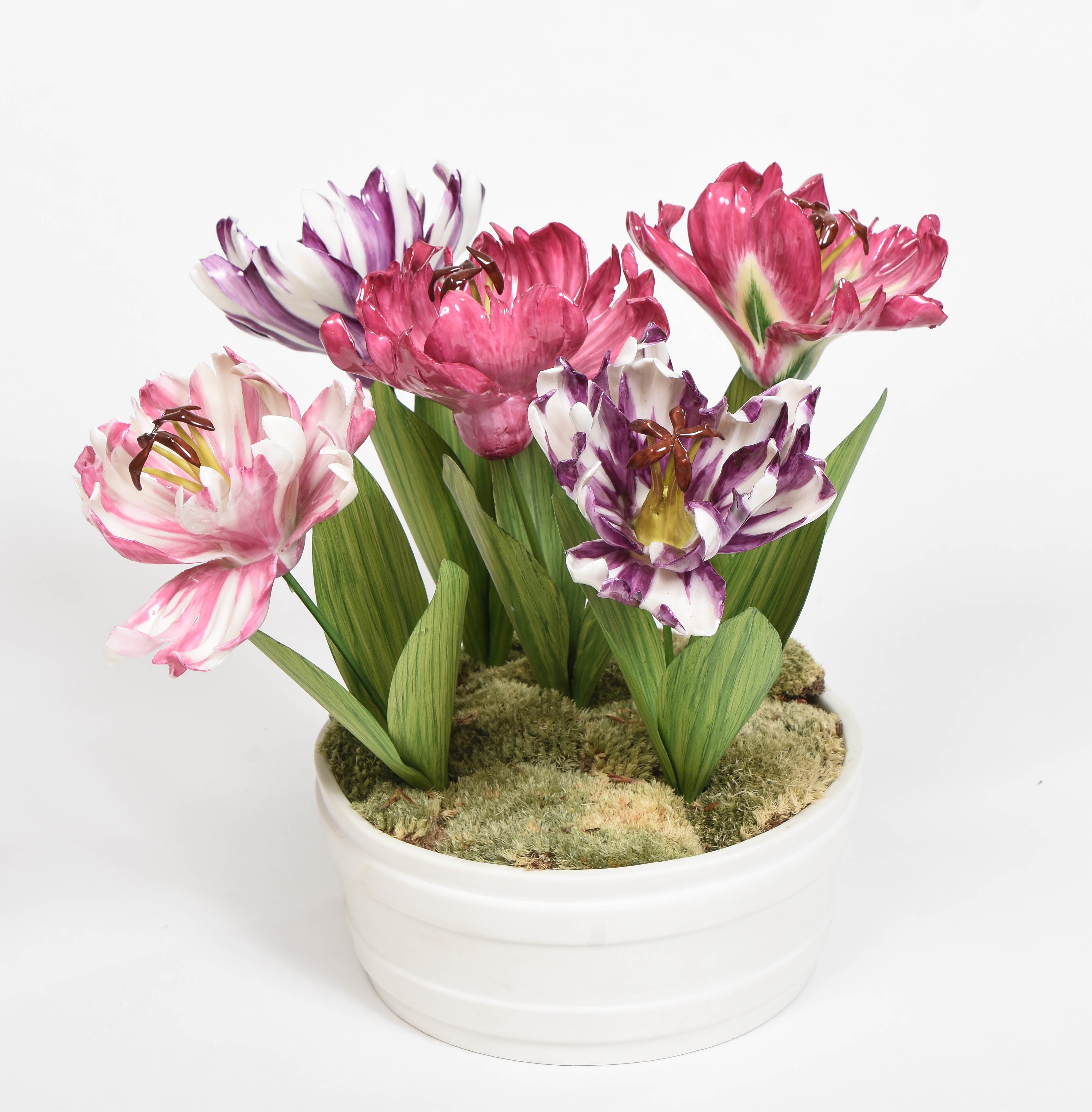 Tulips in Porcelain Cachepot