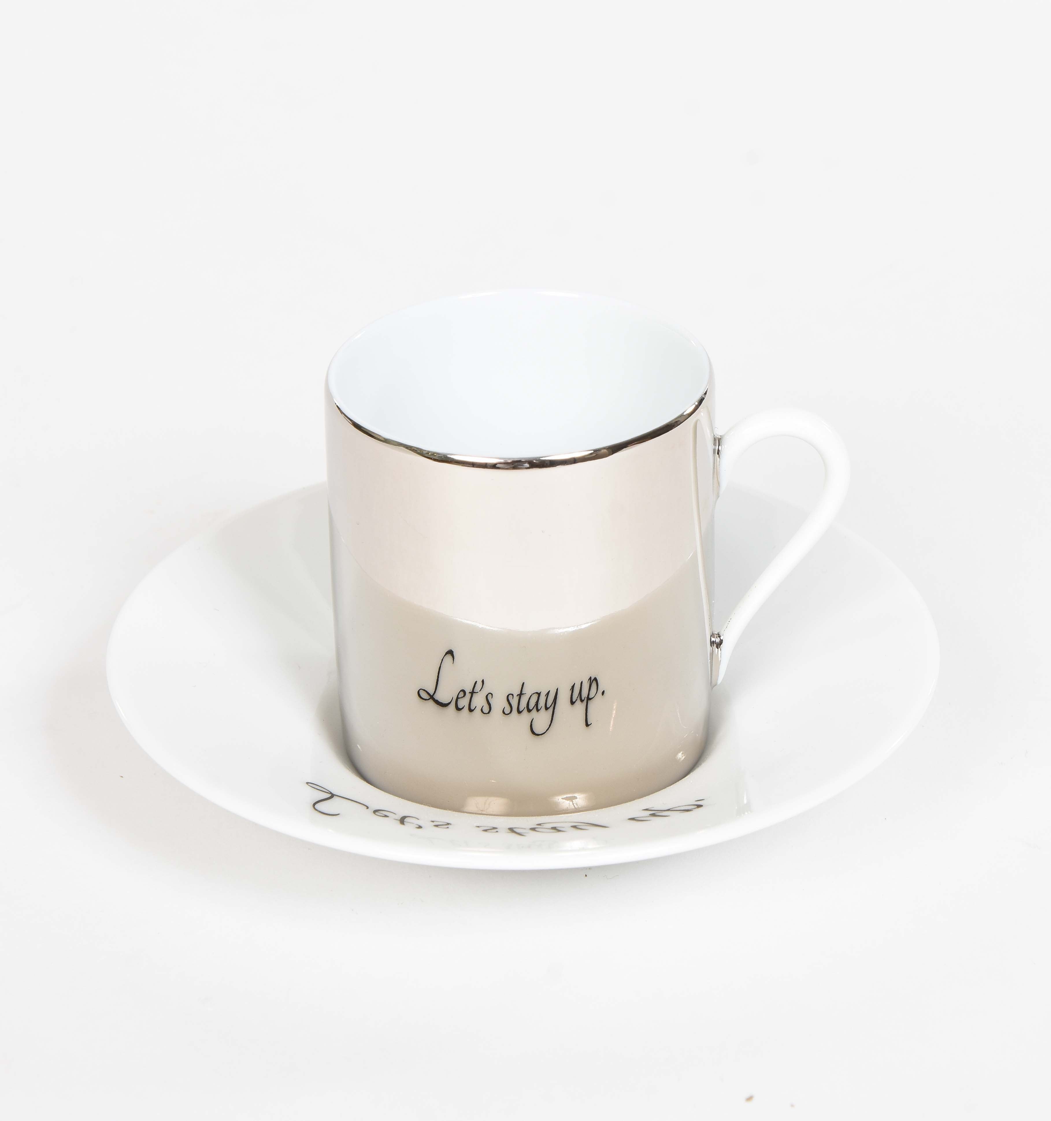 Mirrored Quotes Espresso Cups