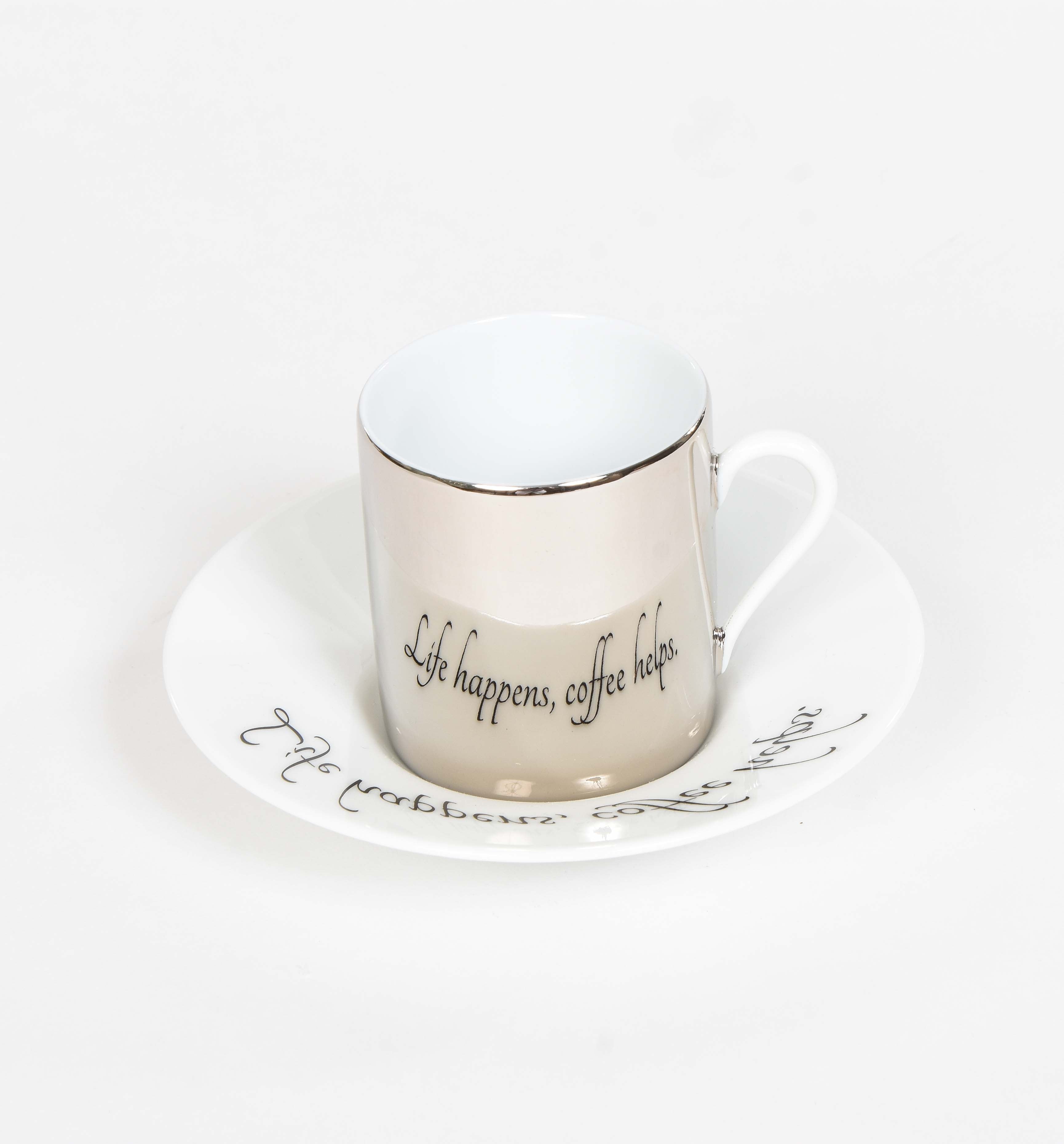 Mirrored Quotes Espresso Cups