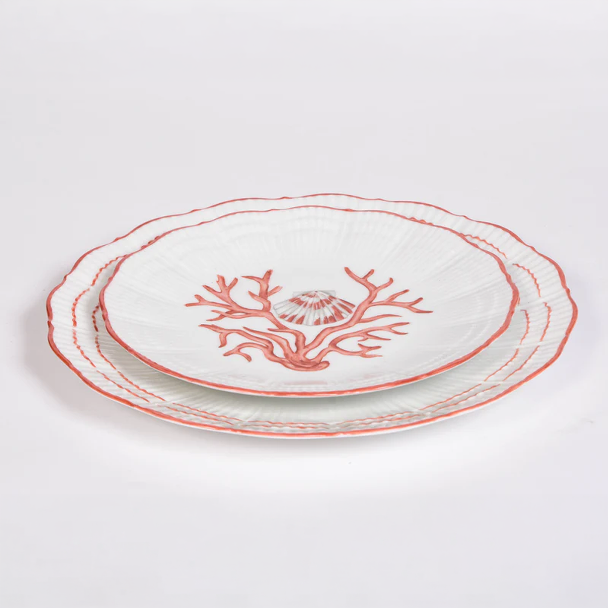Handpainted Coral Plates