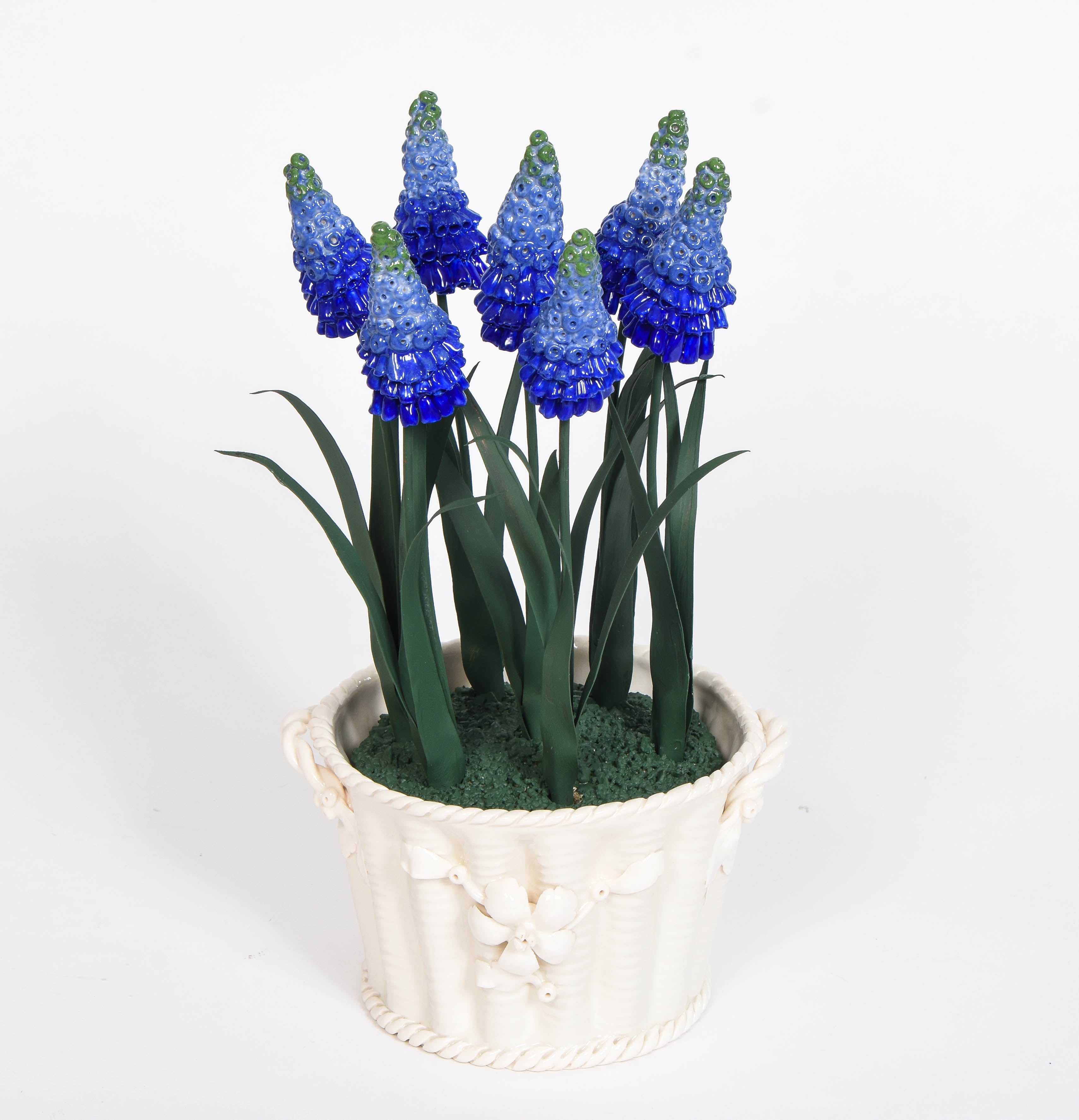 Blue Muscari in a Porcelain Pot