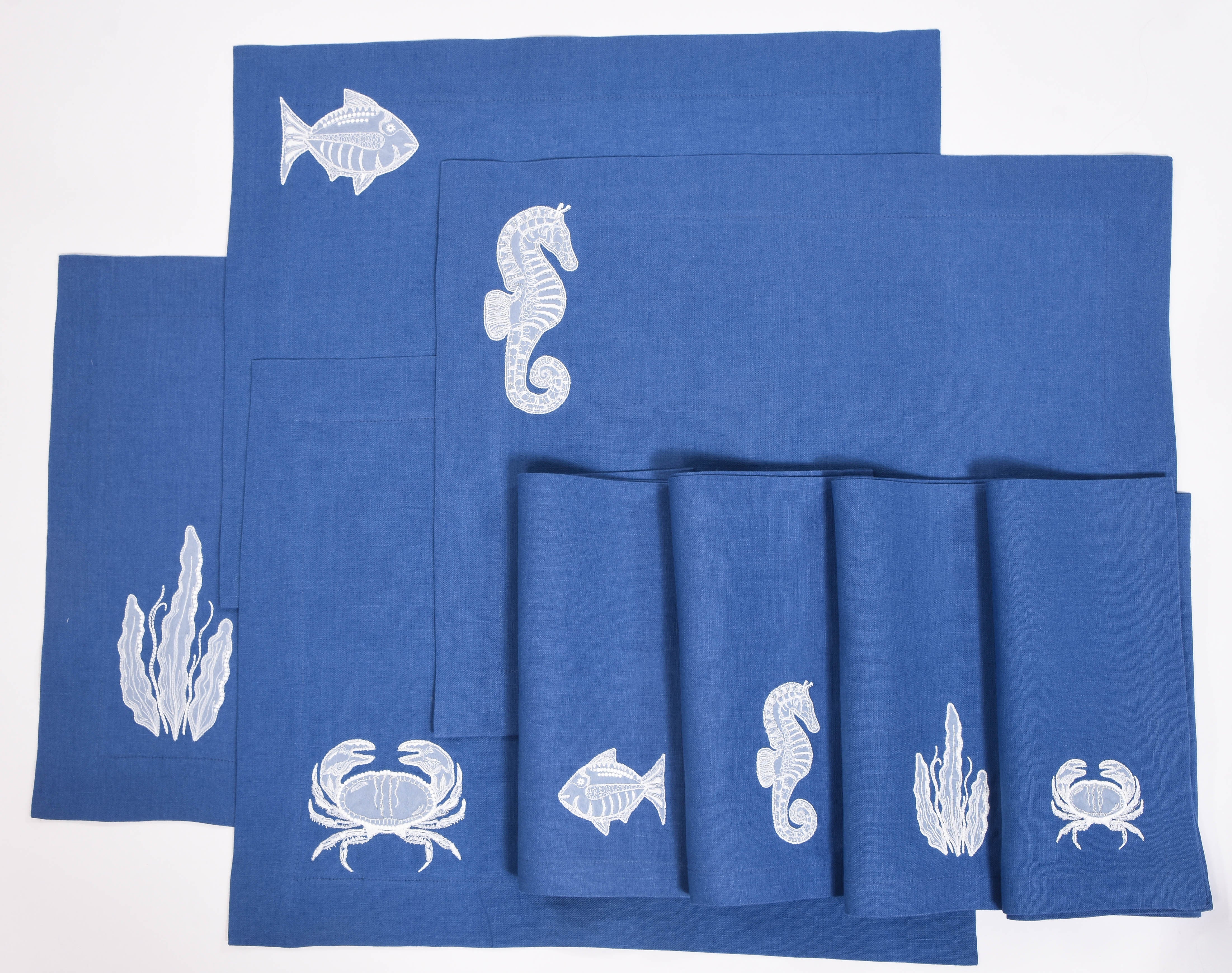 Set of 4 Sea Placemats and Napkins