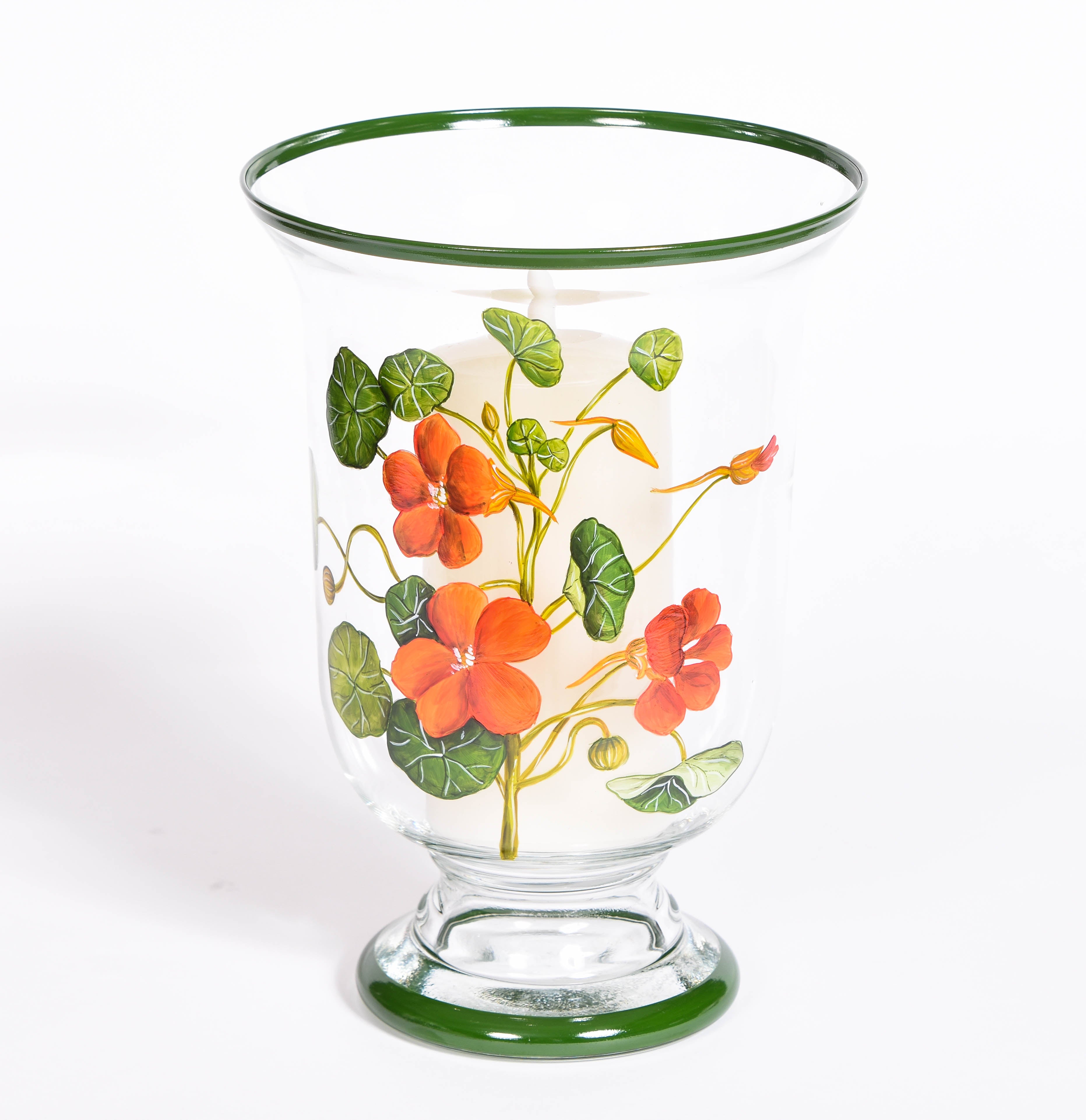 Nasturtium Hurricane Lamp