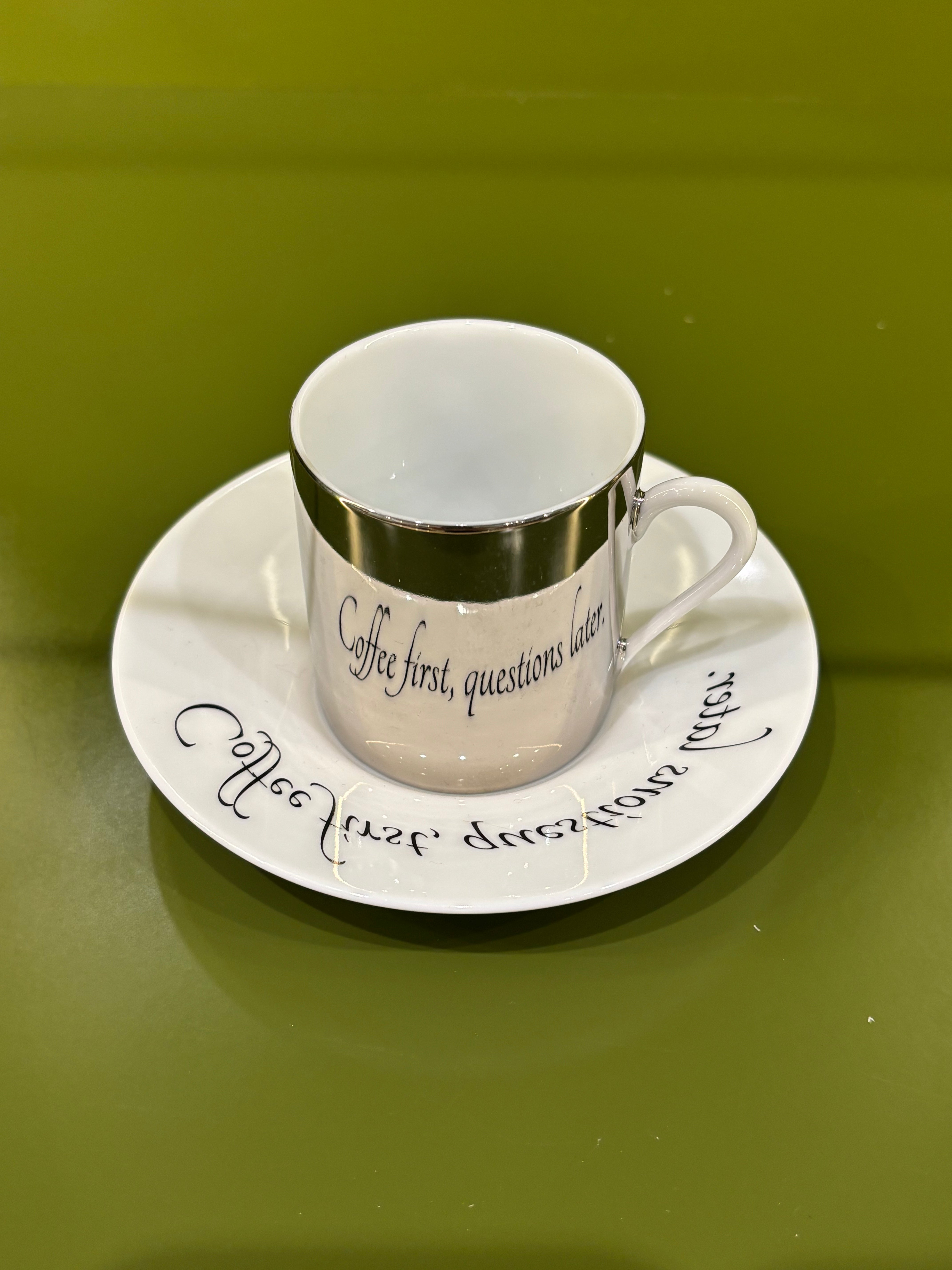 Mirrored Quotes Espresso Cups
