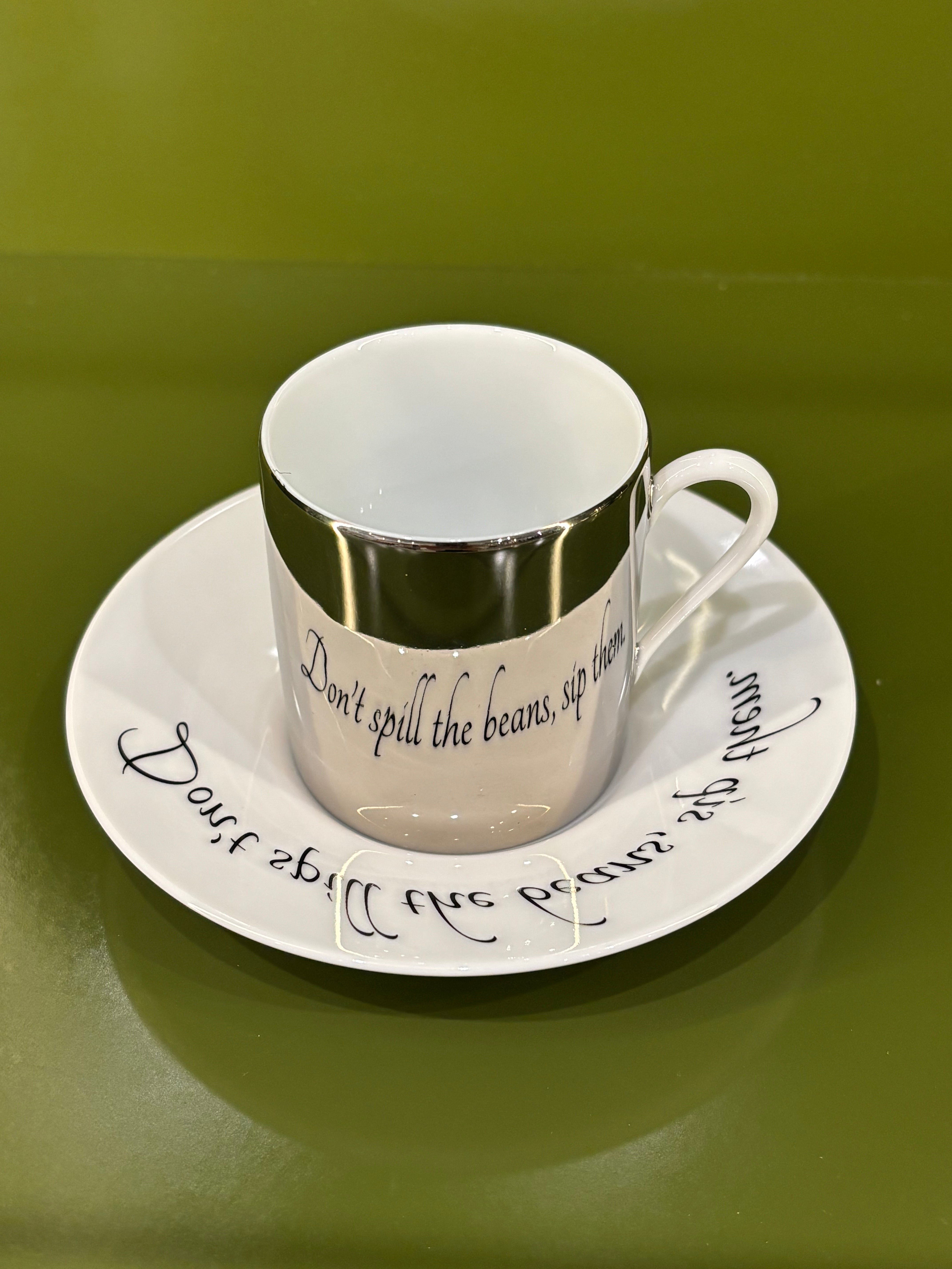Mirrored Quotes Espresso Cups