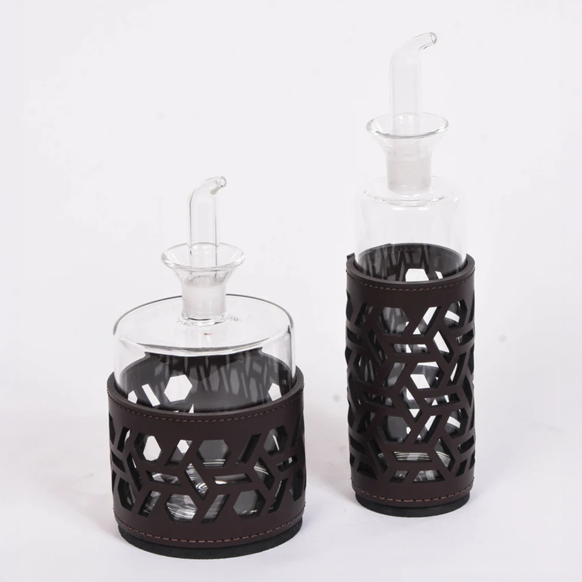 Leather Oil and Vinegar Holder