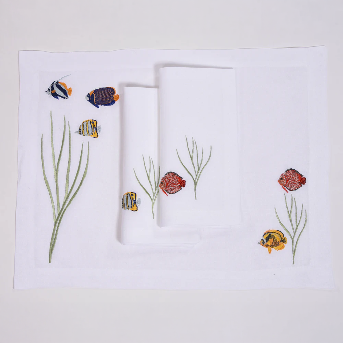 Set of 12 Tropical Fish Placemats and Napkins