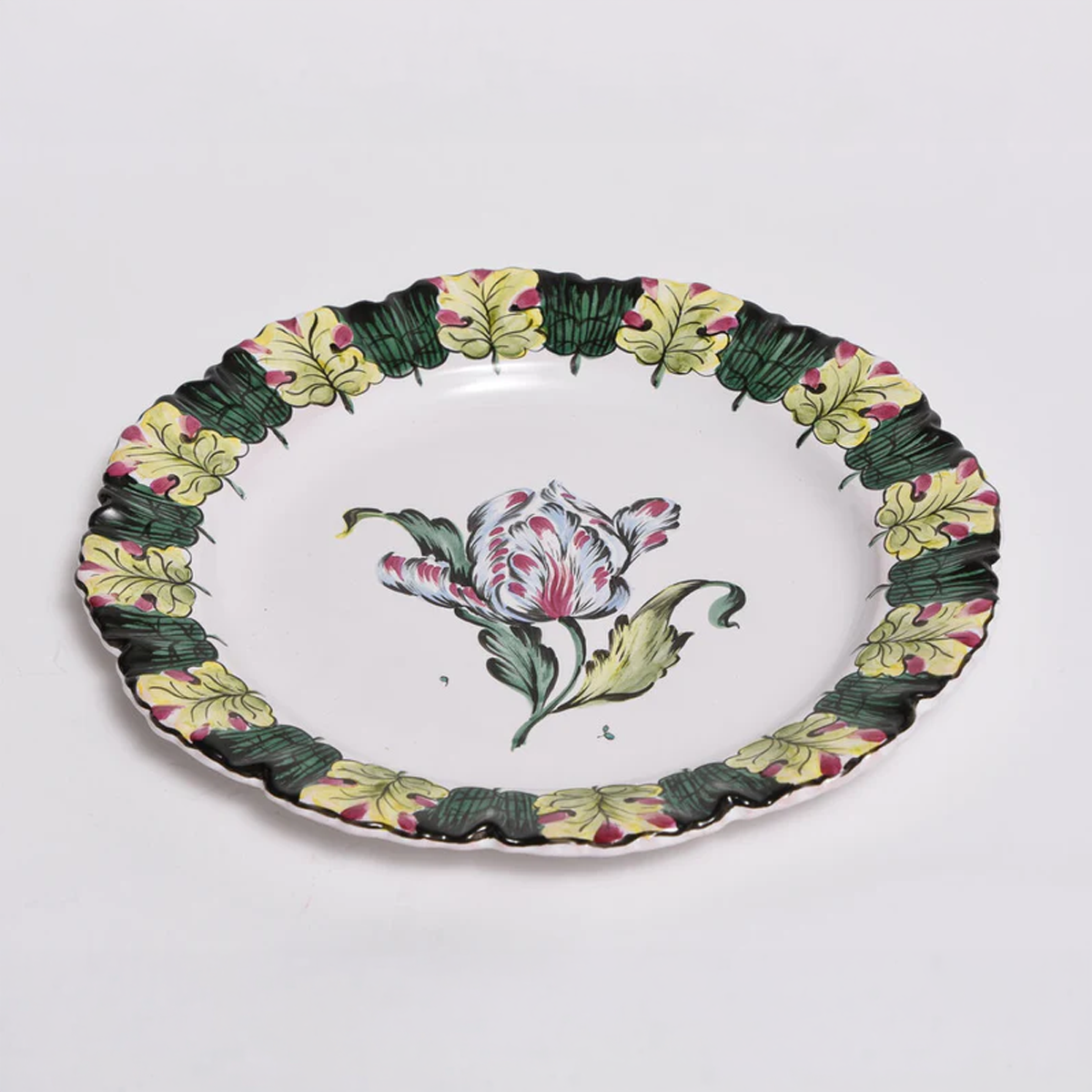 Set of Hand Painted Flower Plates