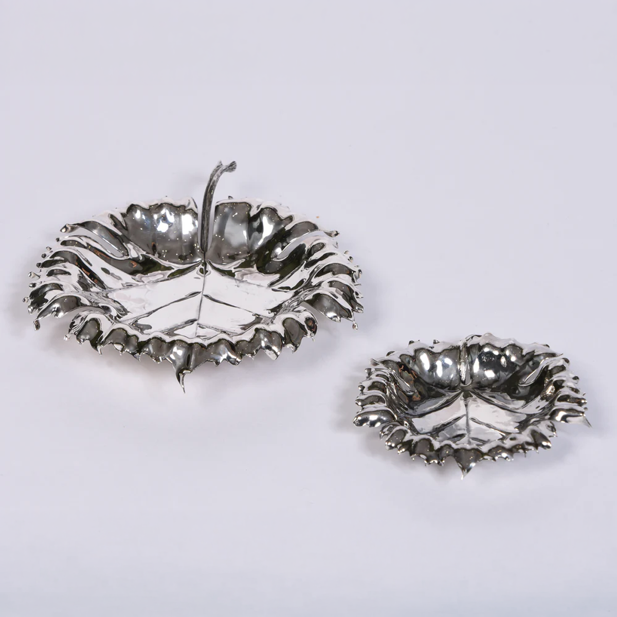 Solid Silver Leaf Dishes