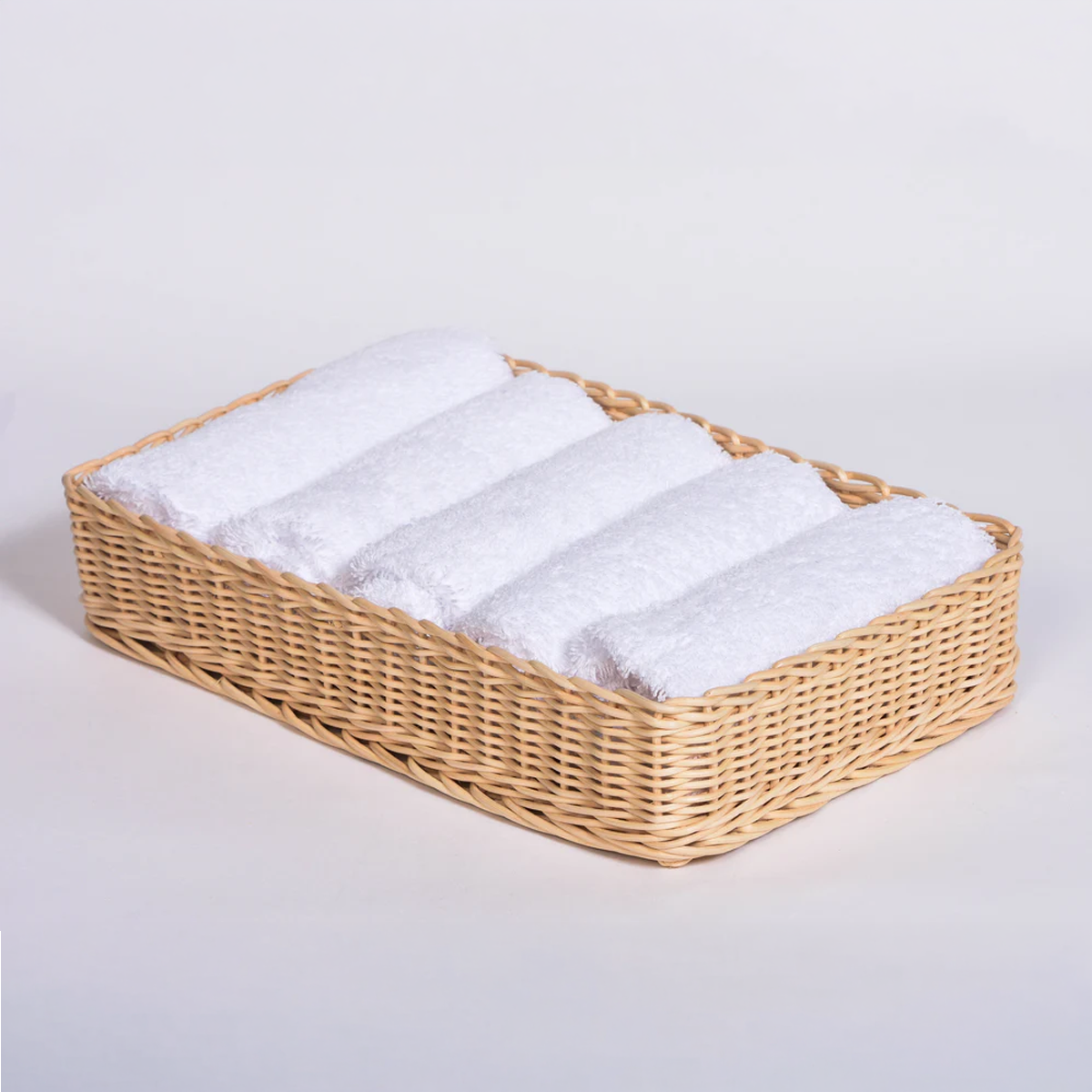 Wicker Tray & Towels