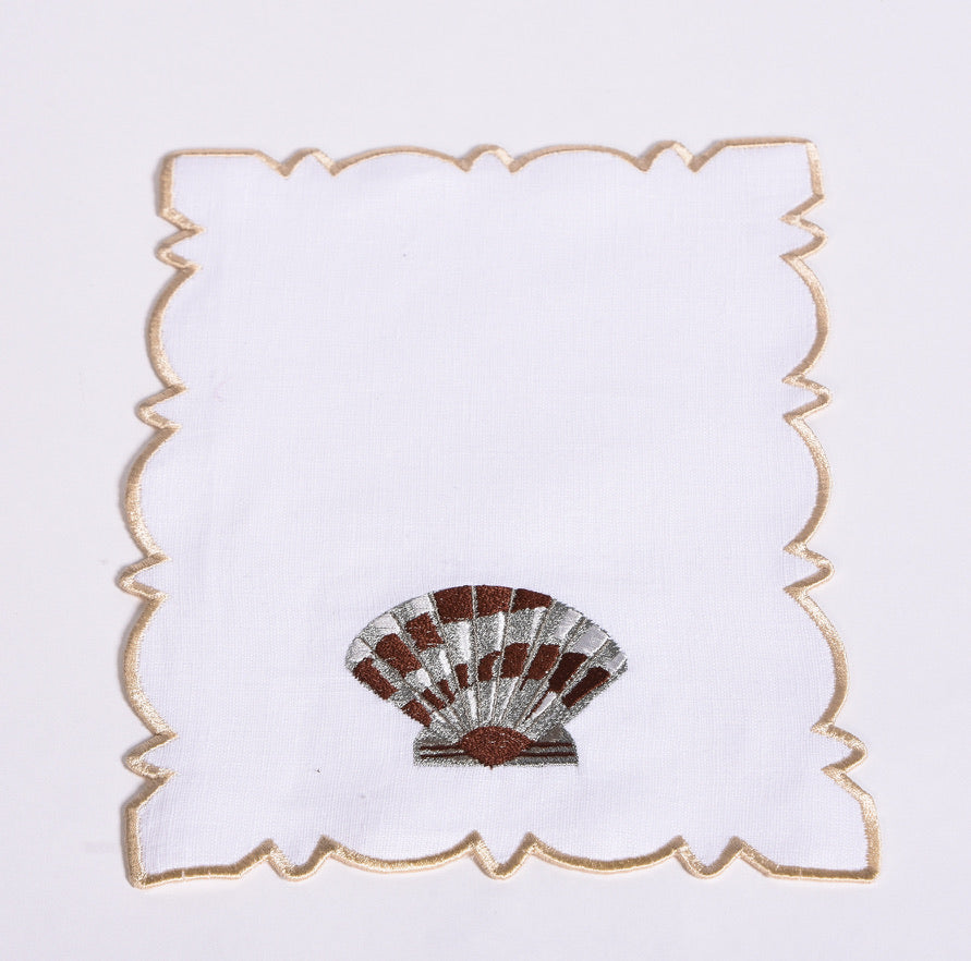 Set of 12 Shell Cocktail Napkins