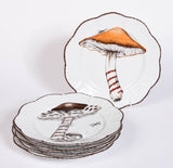 Set of 6 Pinto Mushroom Dinner Plates