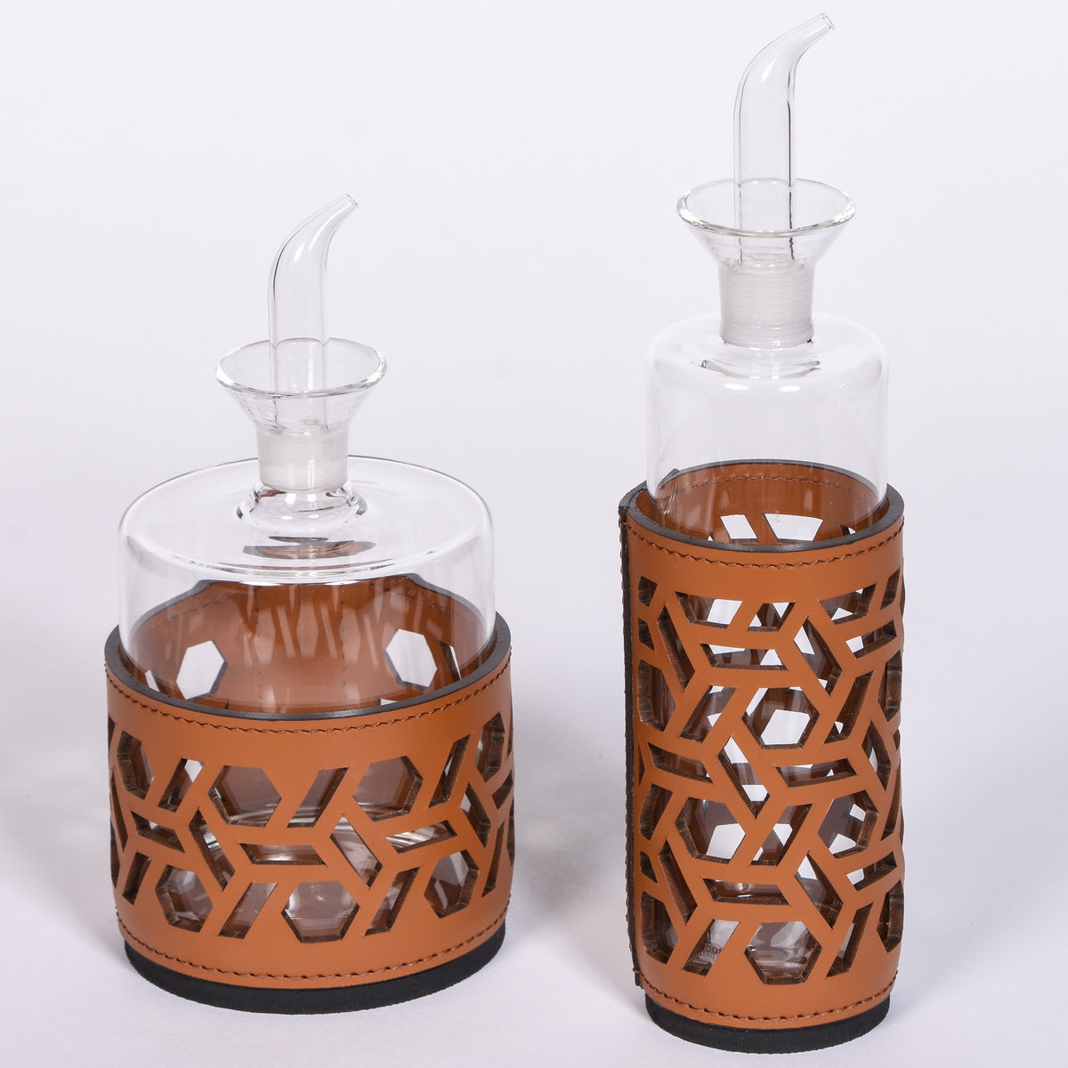 Leather Oil Holder - Cognac