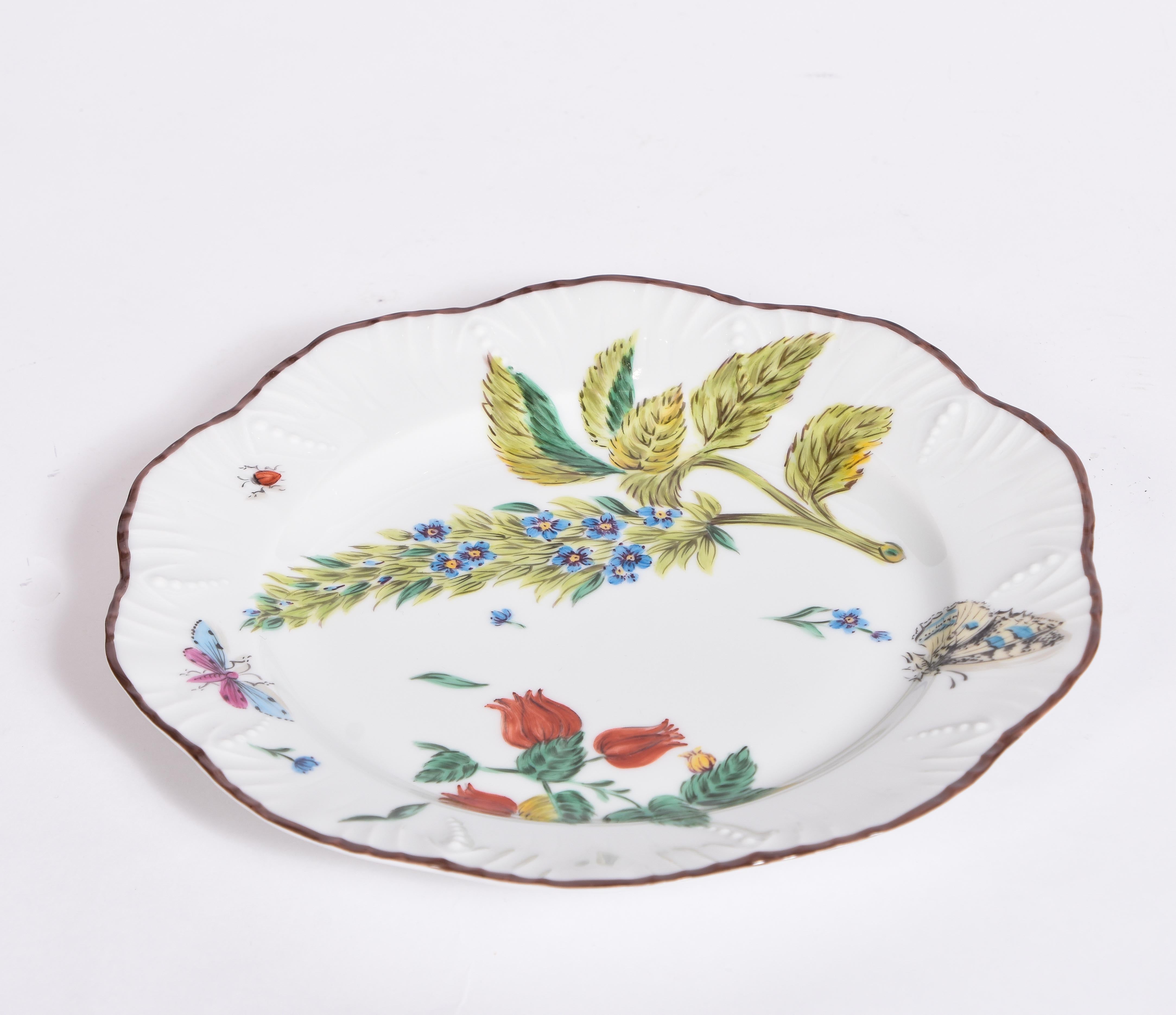 Set of 12 PINTO Feuillages Pudding Plates