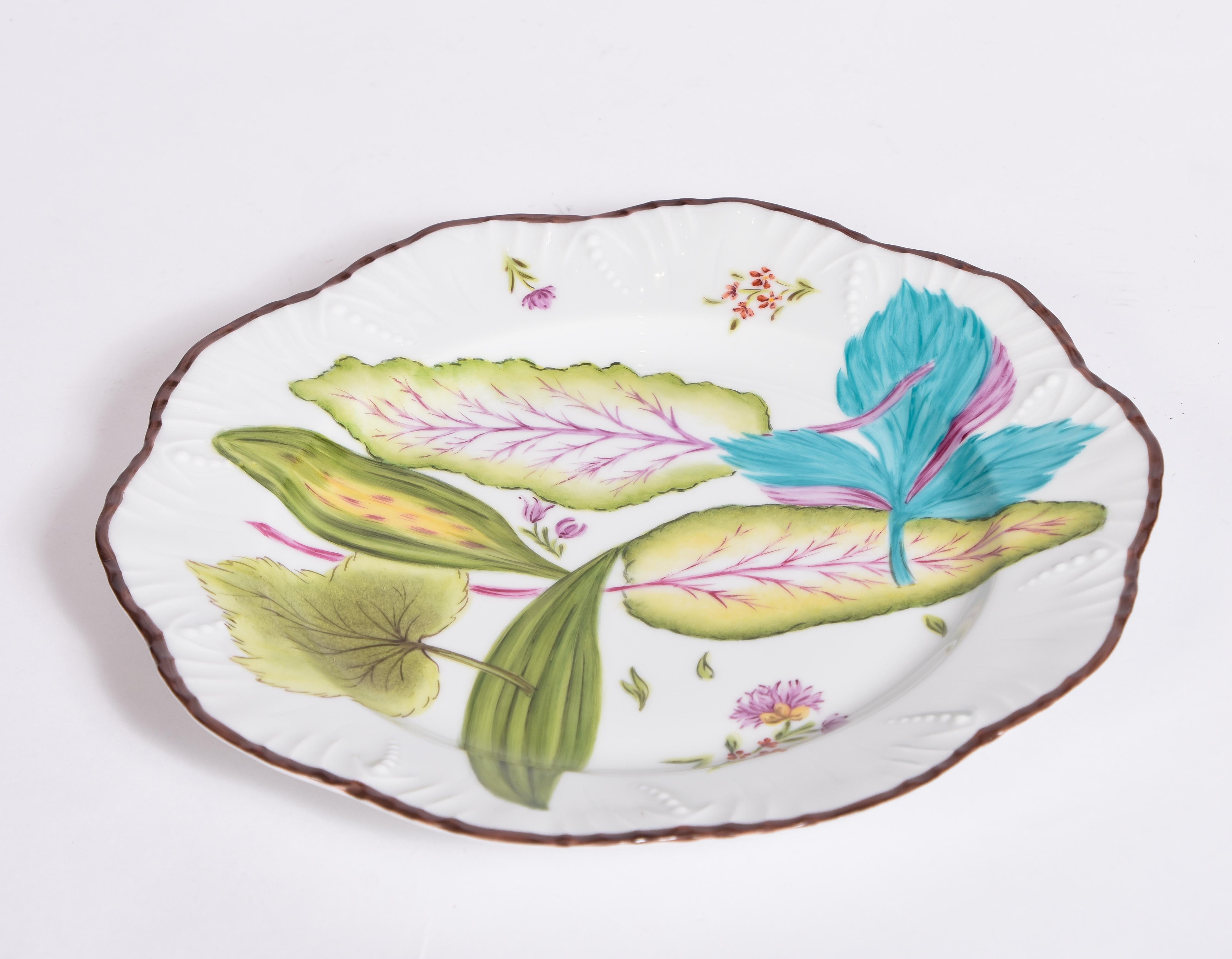 Set of 12 PINTO Feuillages Pudding Plates