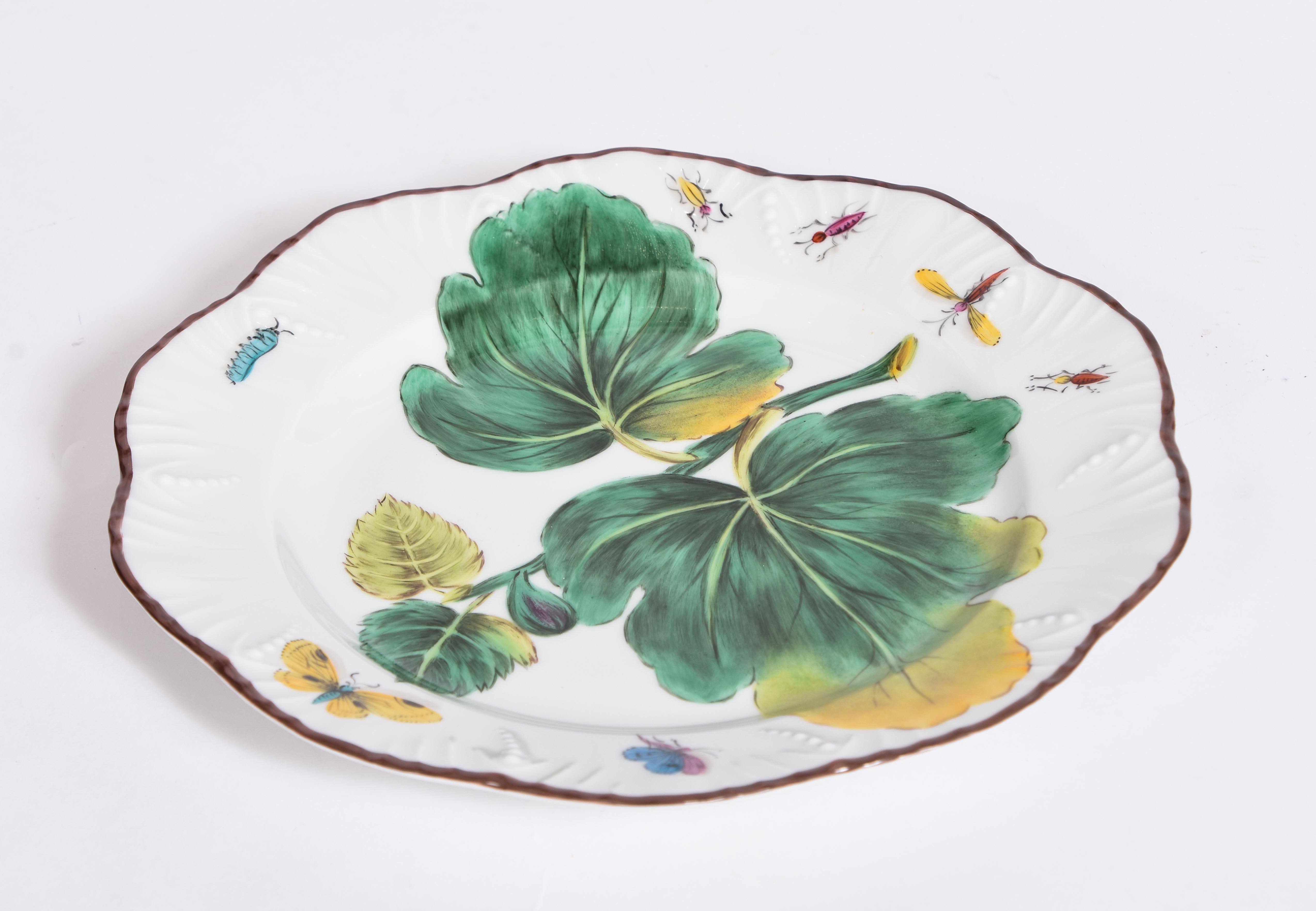 Set of 12 PINTO Feuillages Pudding Plates