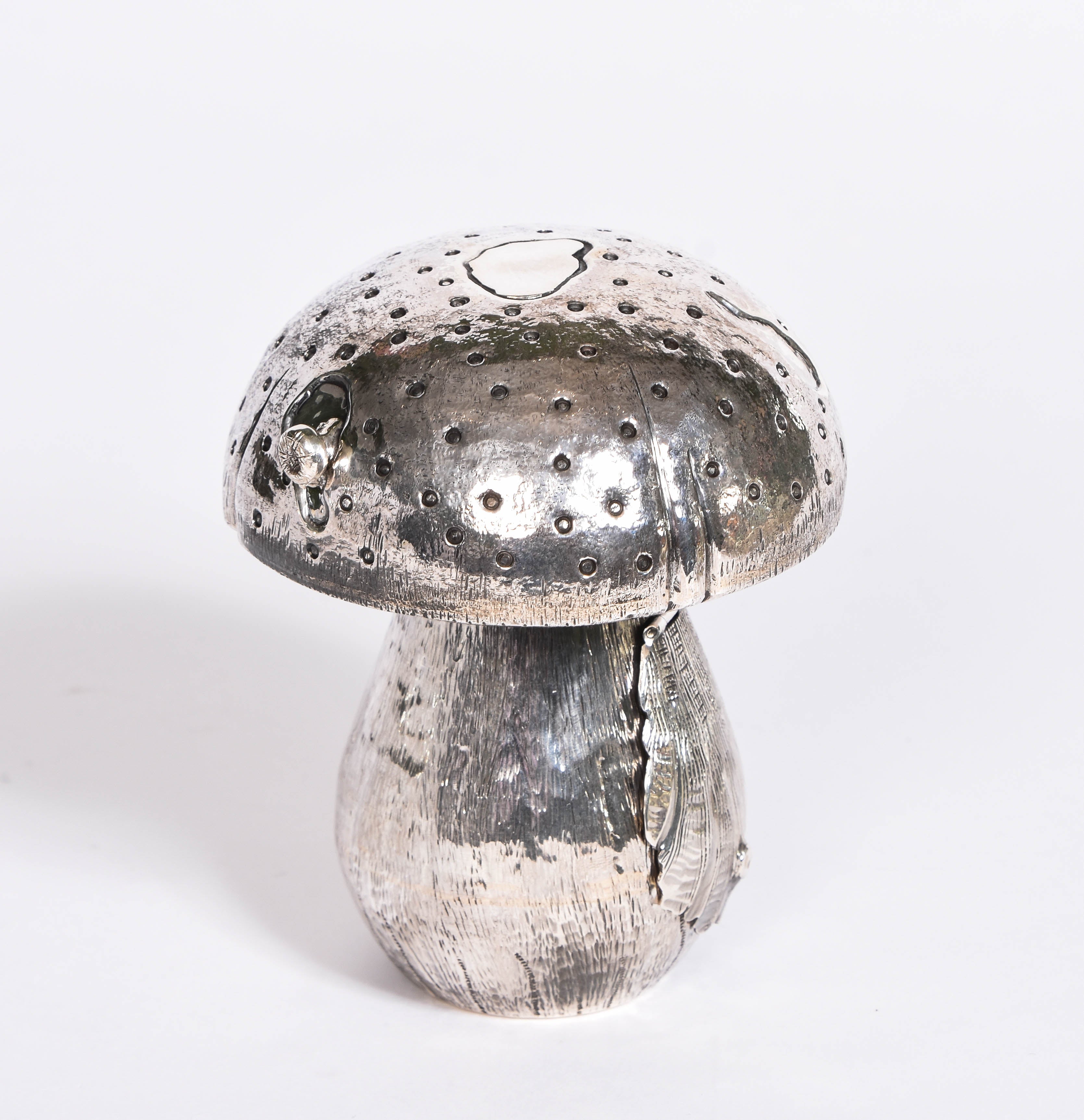Solid Silver Mushroom Pepper Mill