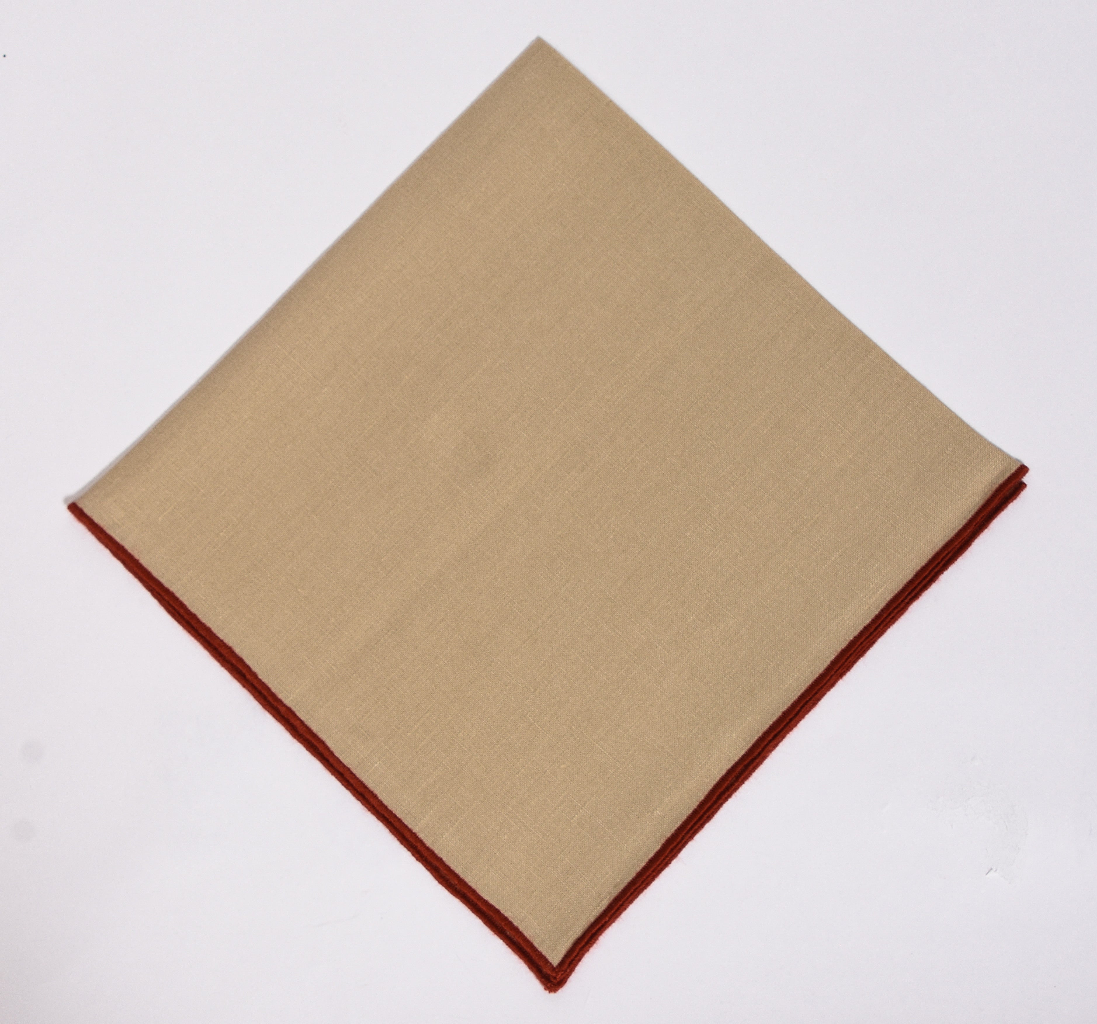 Set of 6 Sand and Rust Linen Napkins