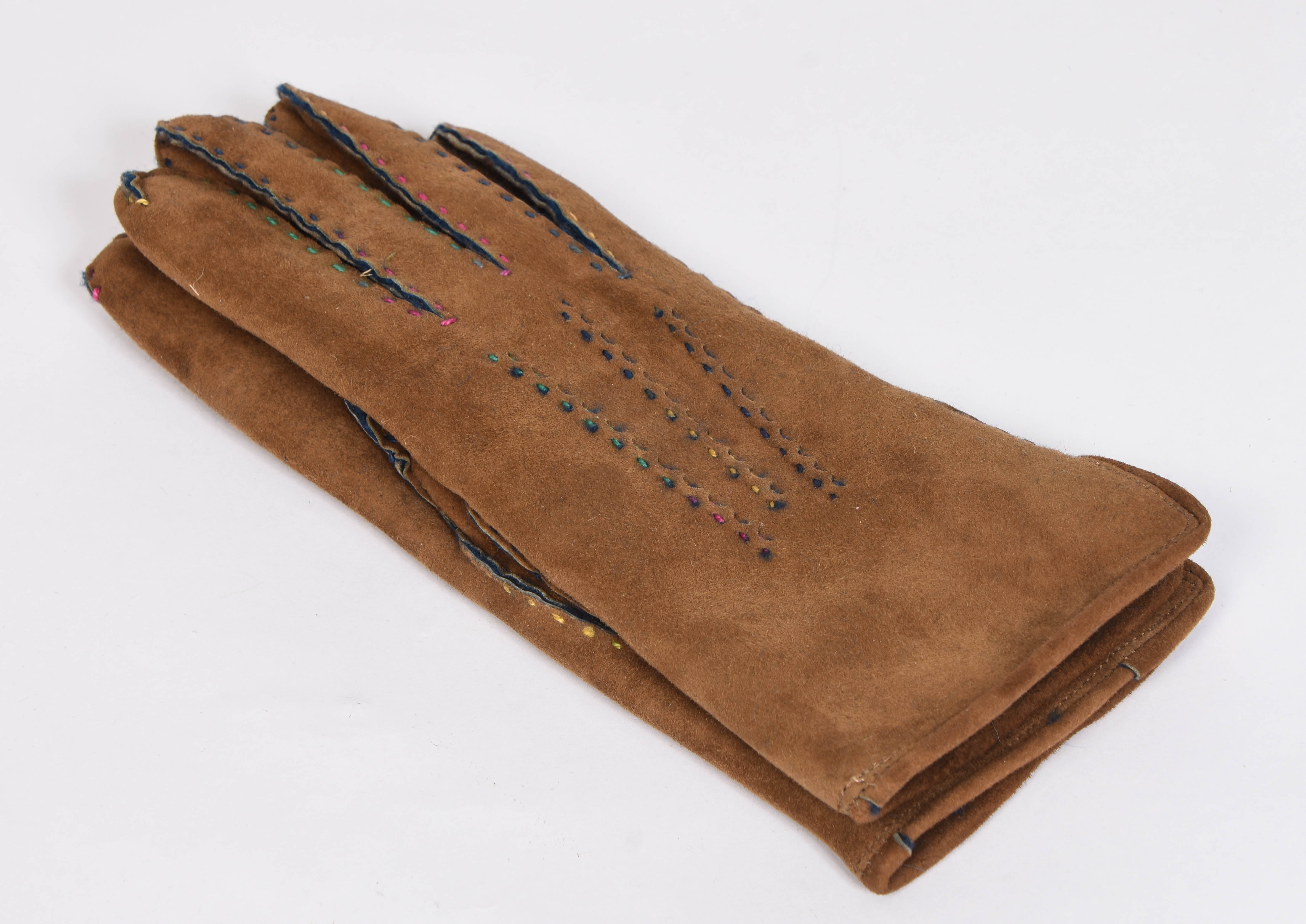 Suede Top Stitch Gloves