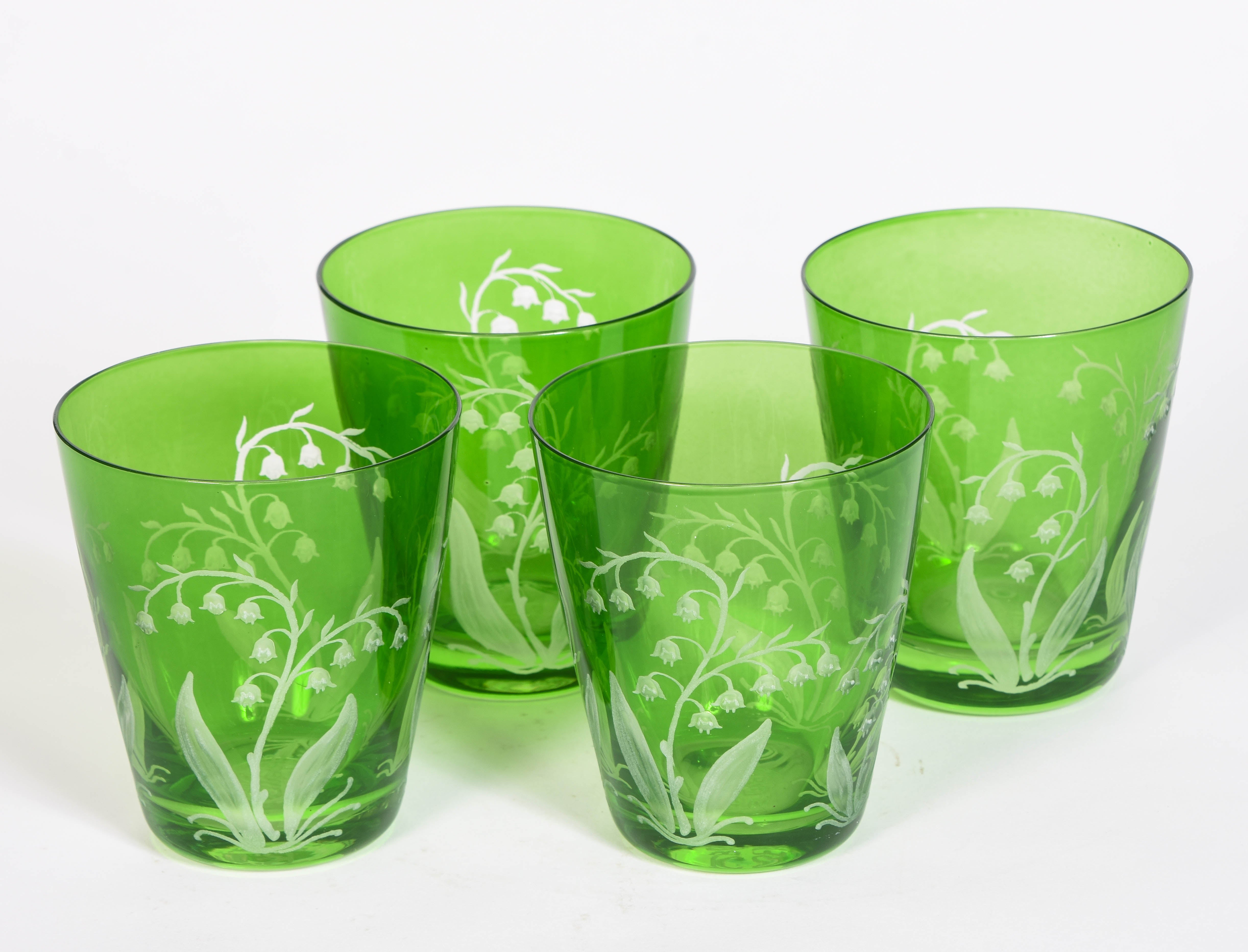 Set of 4 Lily of the Valley Tumblers