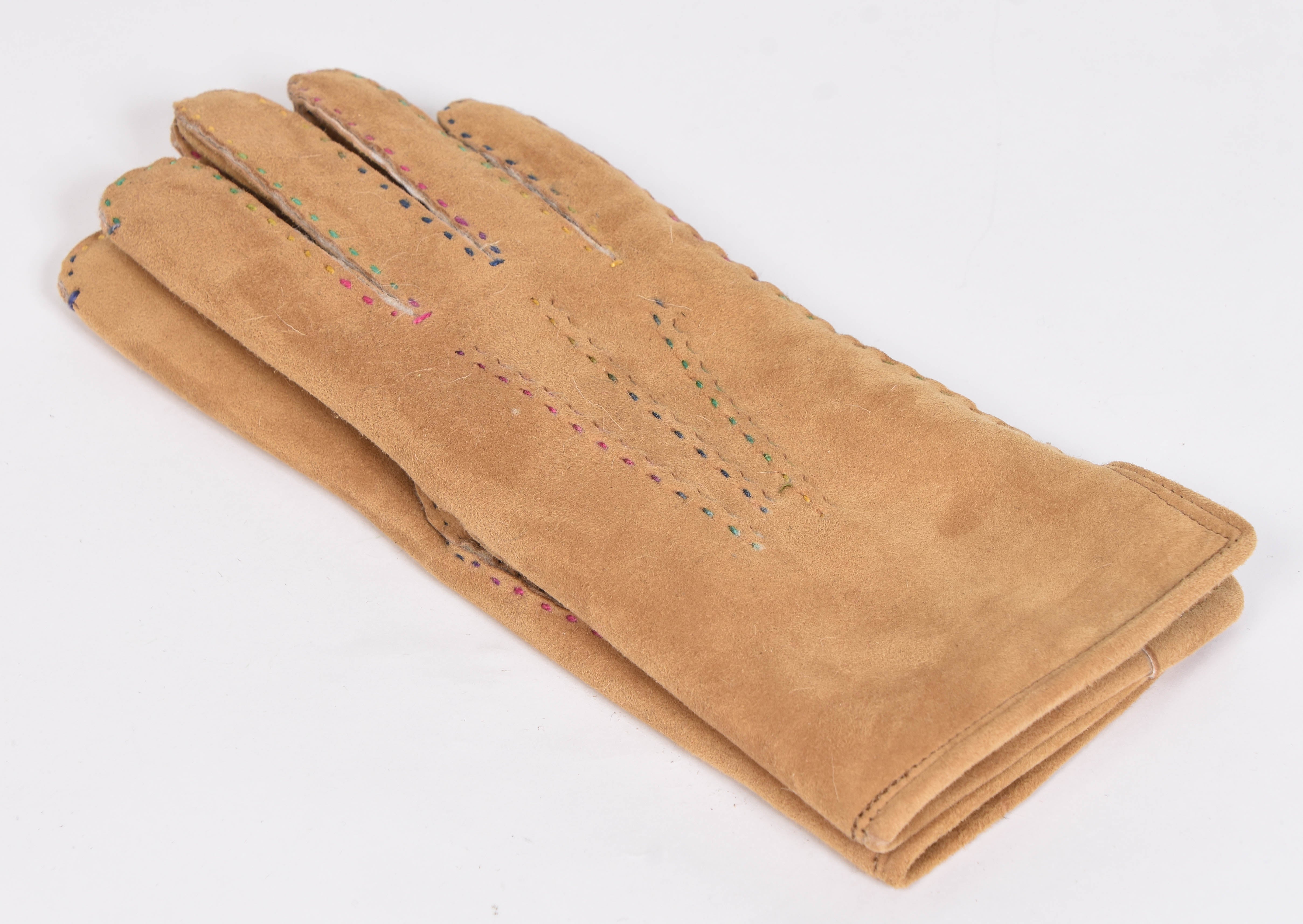 Suede Top Stitch Gloves