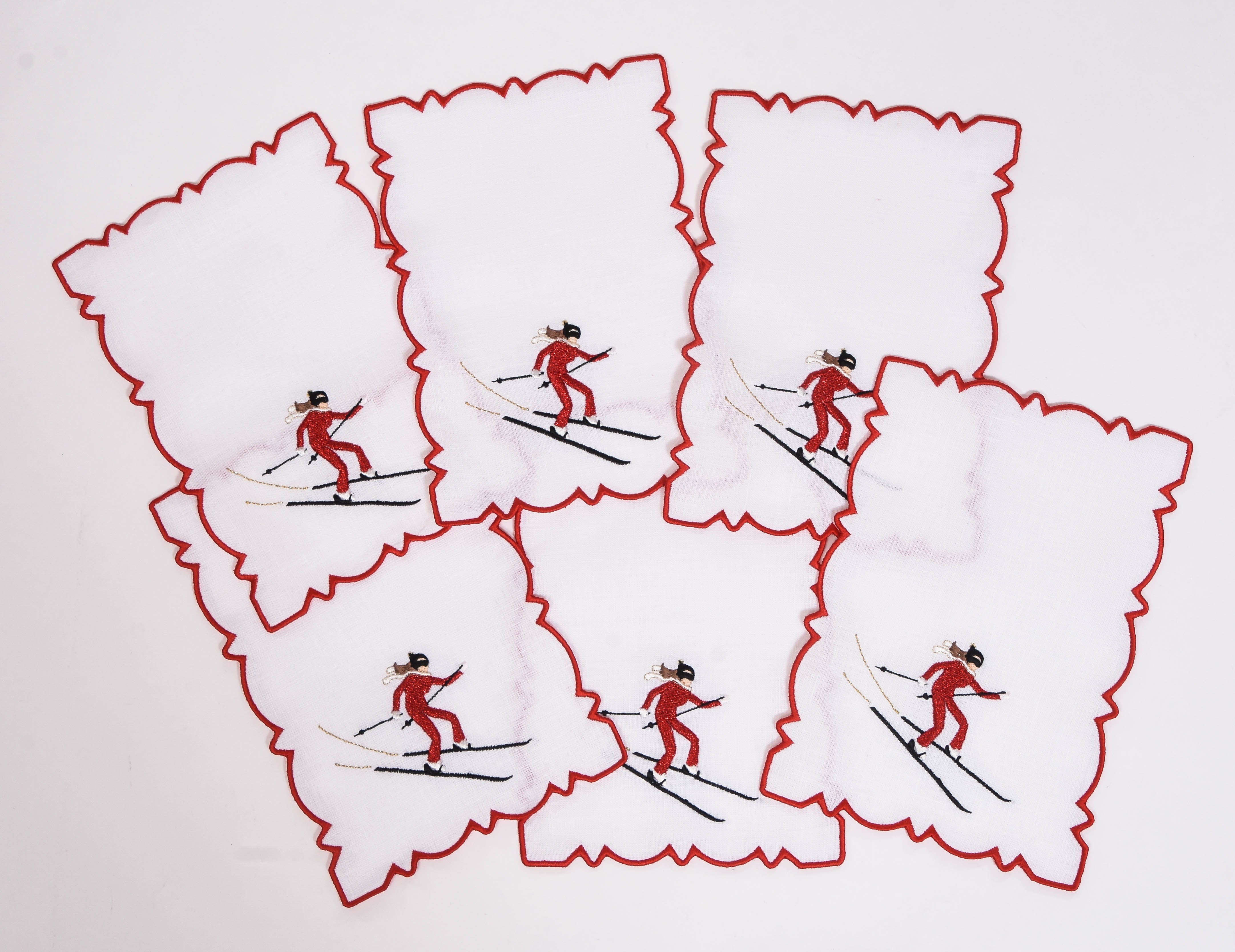 Skier Cocktail Napkin