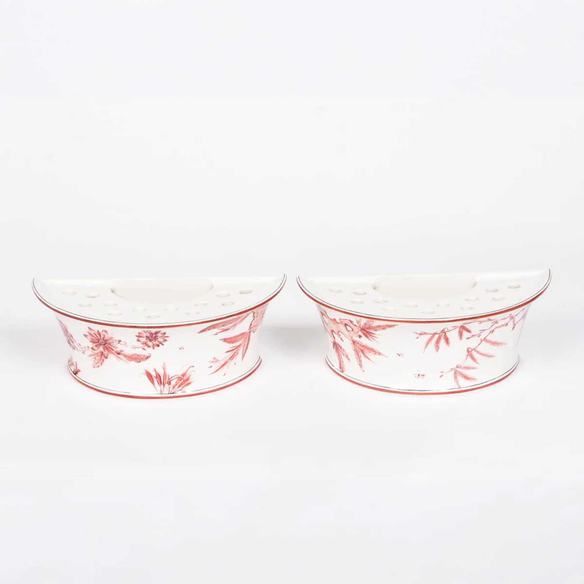 A Pair of Rocaille Half Moon Tulipiere