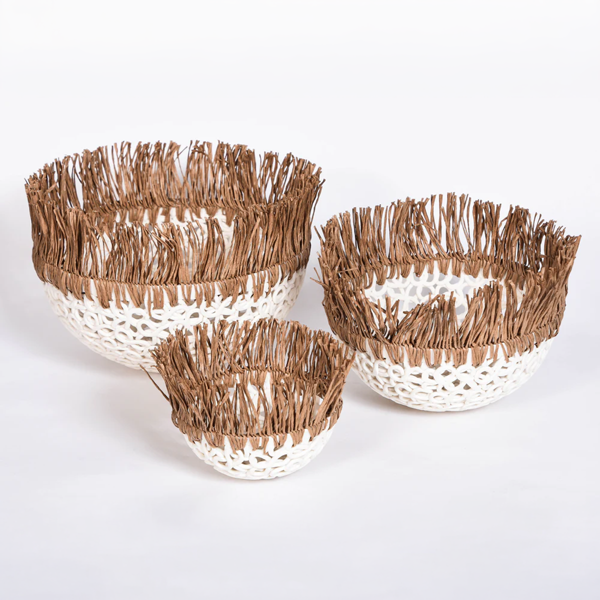 Biscuit Porcelain Spaghetti Bowls