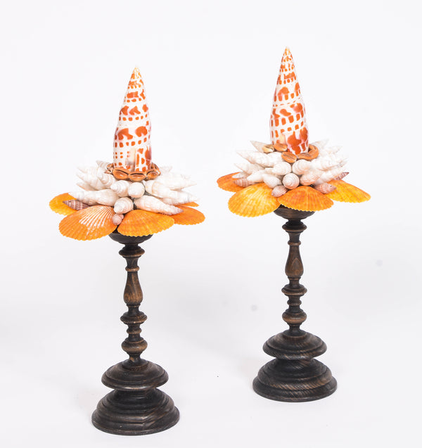 A Pair of Shell Pedestals